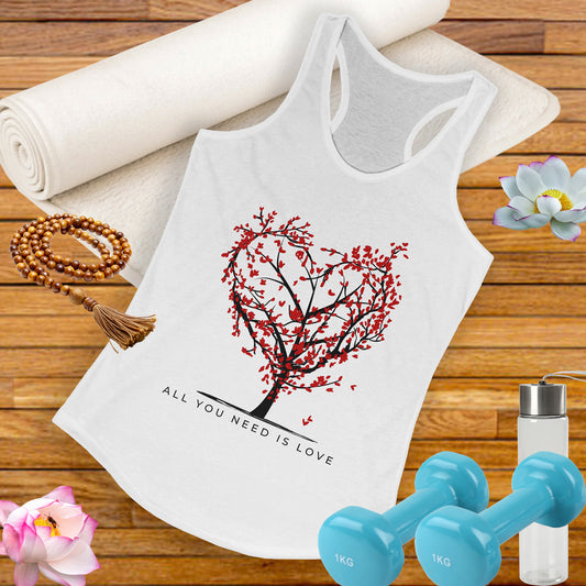All You Need Is Love Racerback Tank  - Heart-Centered Style for Soulful Days