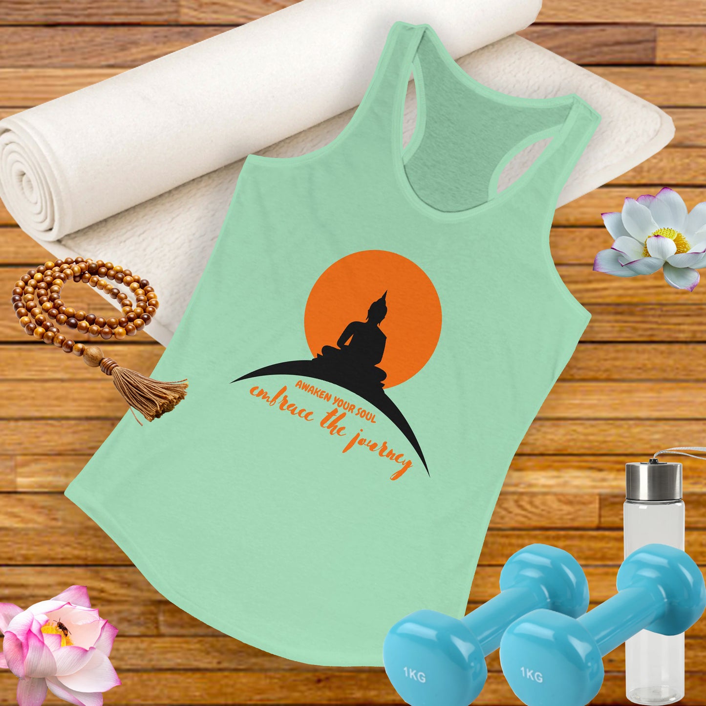"Awaken Your Soul" Racerback Tank – Mindful Journey-Inspired Women's Top