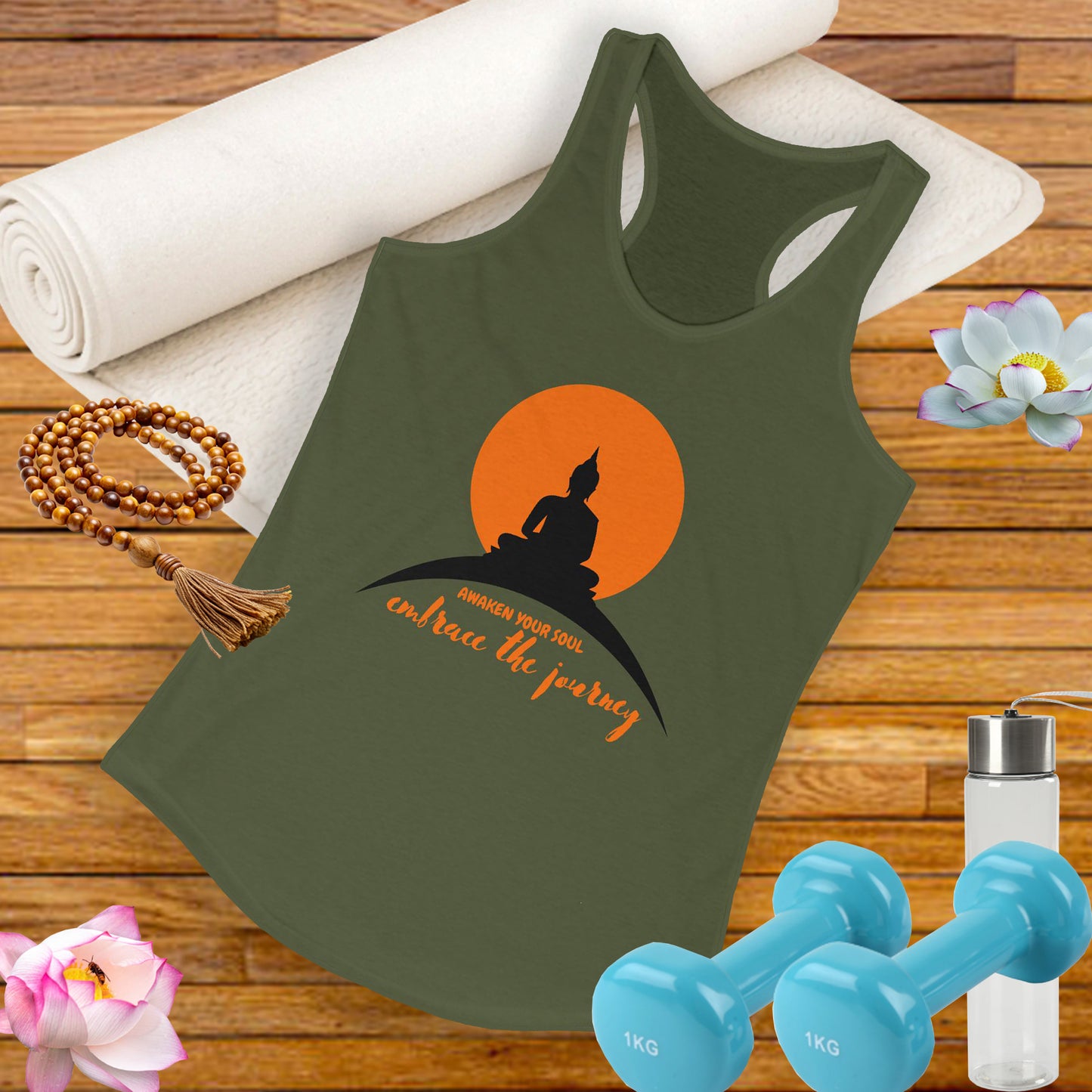 "Awaken Your Soul" Racerback Tank – Mindful Journey-Inspired Women's Top