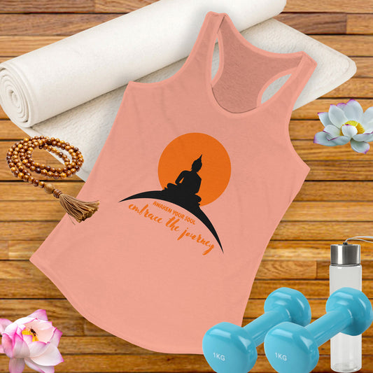 "Awaken Your Soul" Racerback Tank – Mindful Journey-Inspired Women's Top