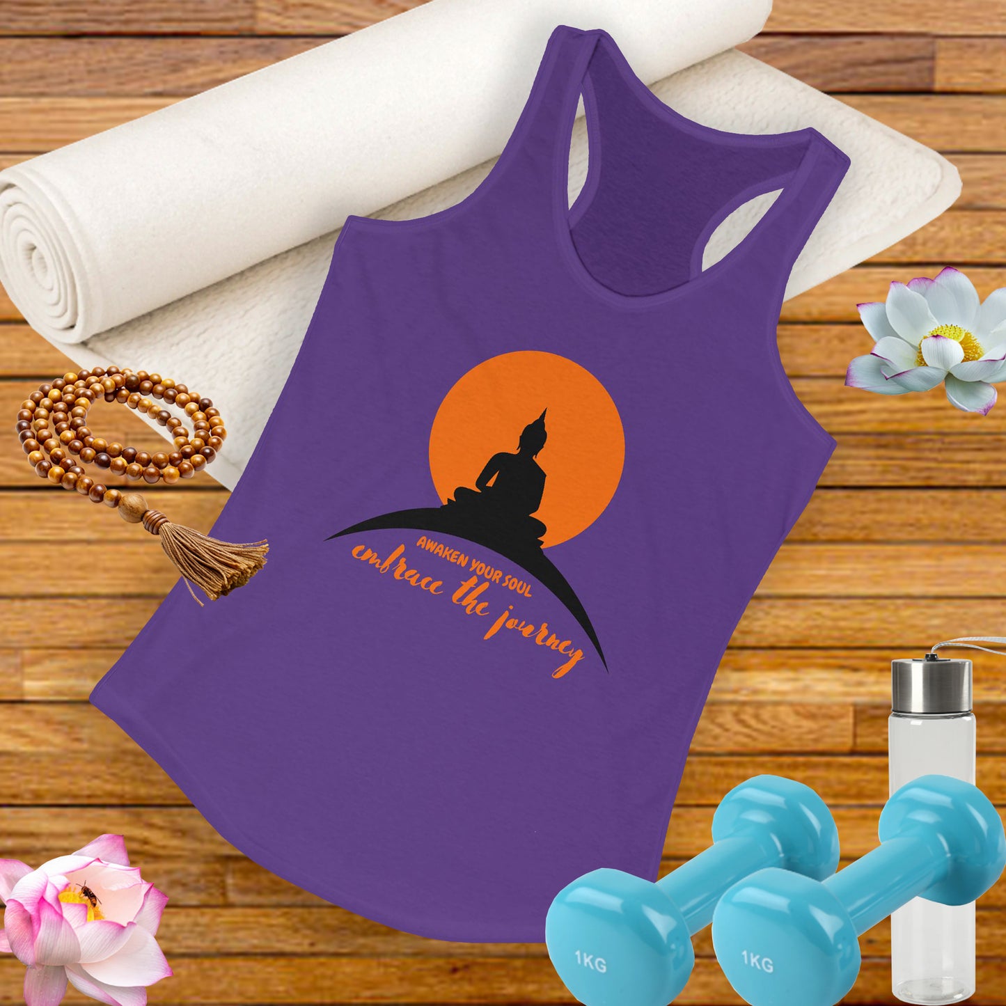 "Awaken Your Soul" Racerback Tank – Mindful Journey-Inspired Women's Top