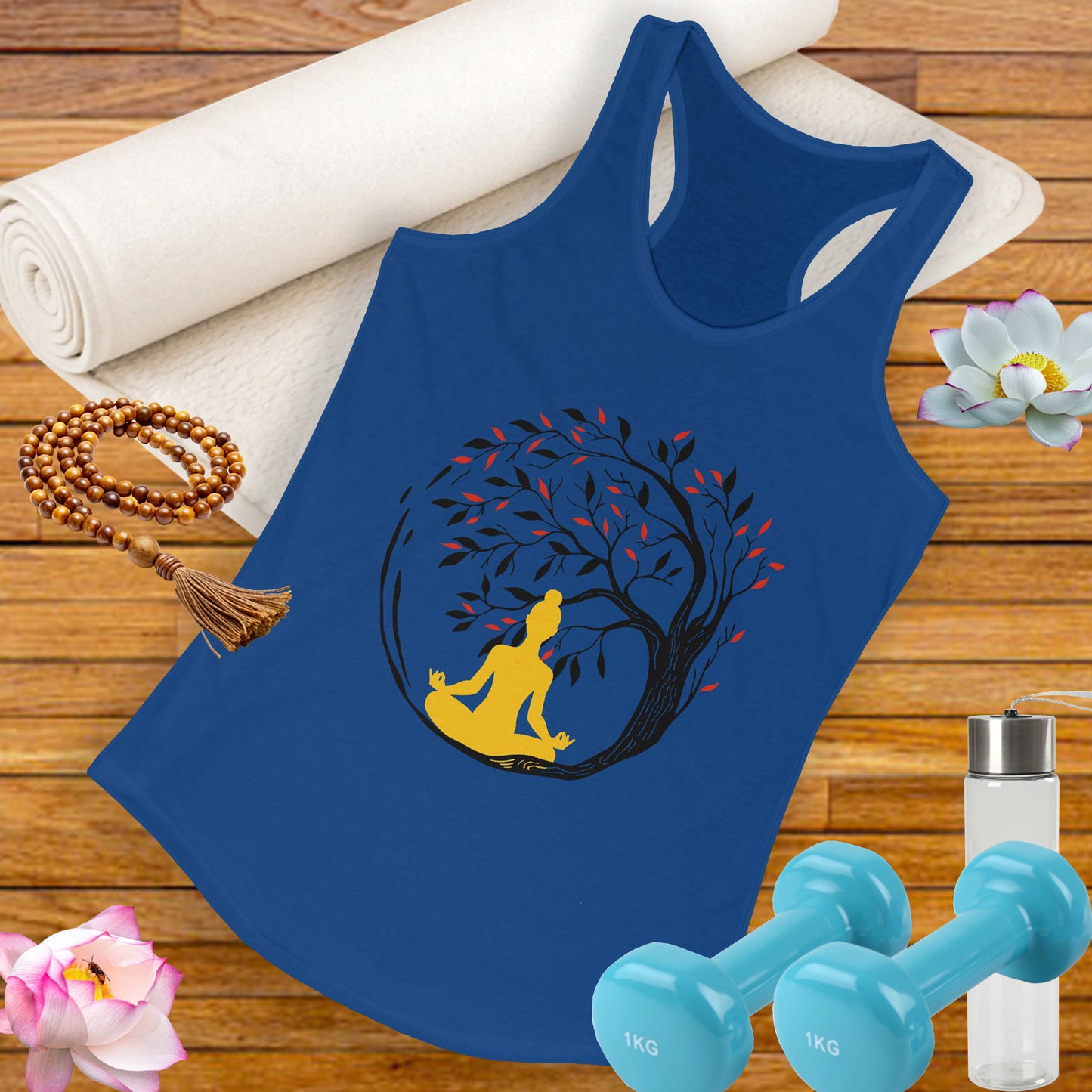 Buddha Tree of Energy Racerback Tank – Center Your Strength, Radiate Peace