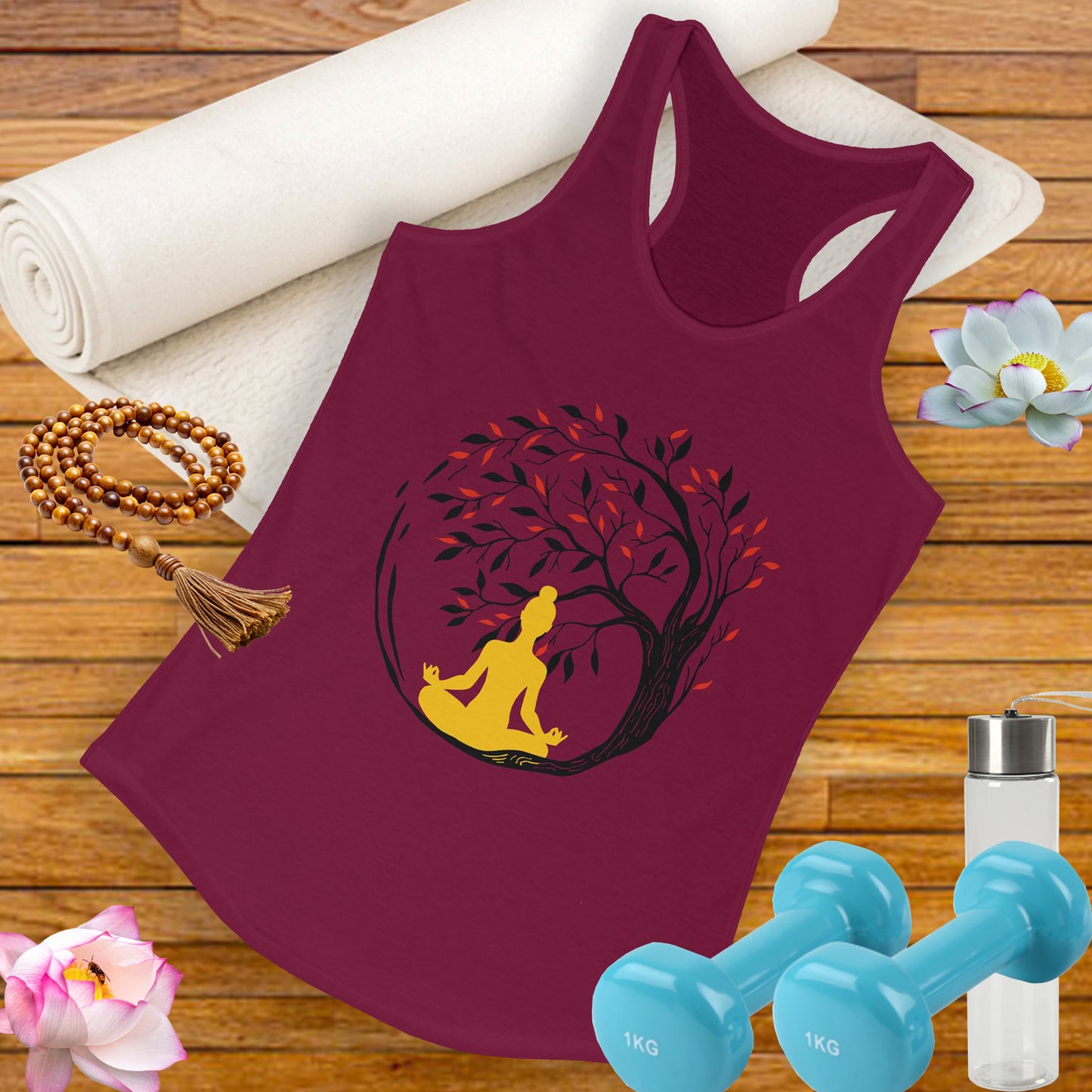 Buddha Tree of Energy Racerback Tank – Center Your Strength, Radiate Peace