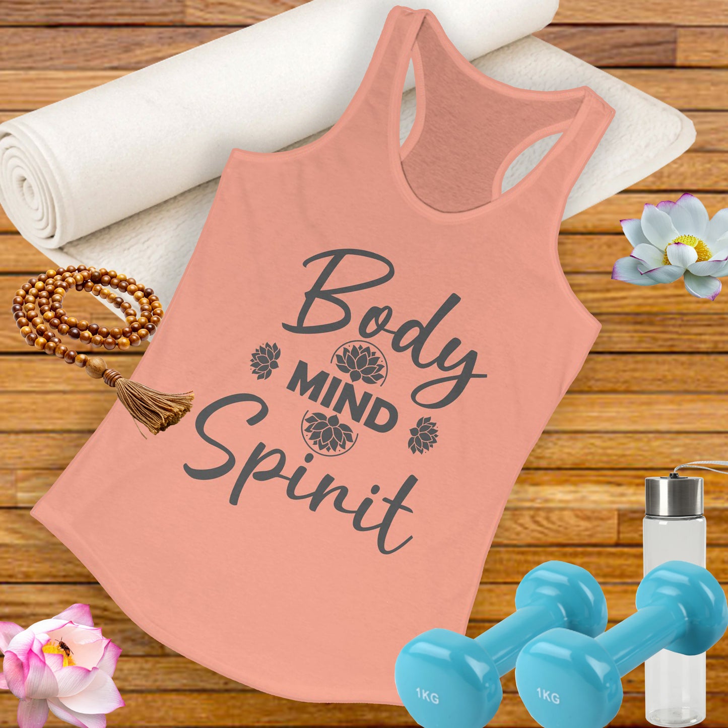 "Body · Mind · Spirit" - Alignment Women's Racerback Tank - Motivational Women's Workout Top