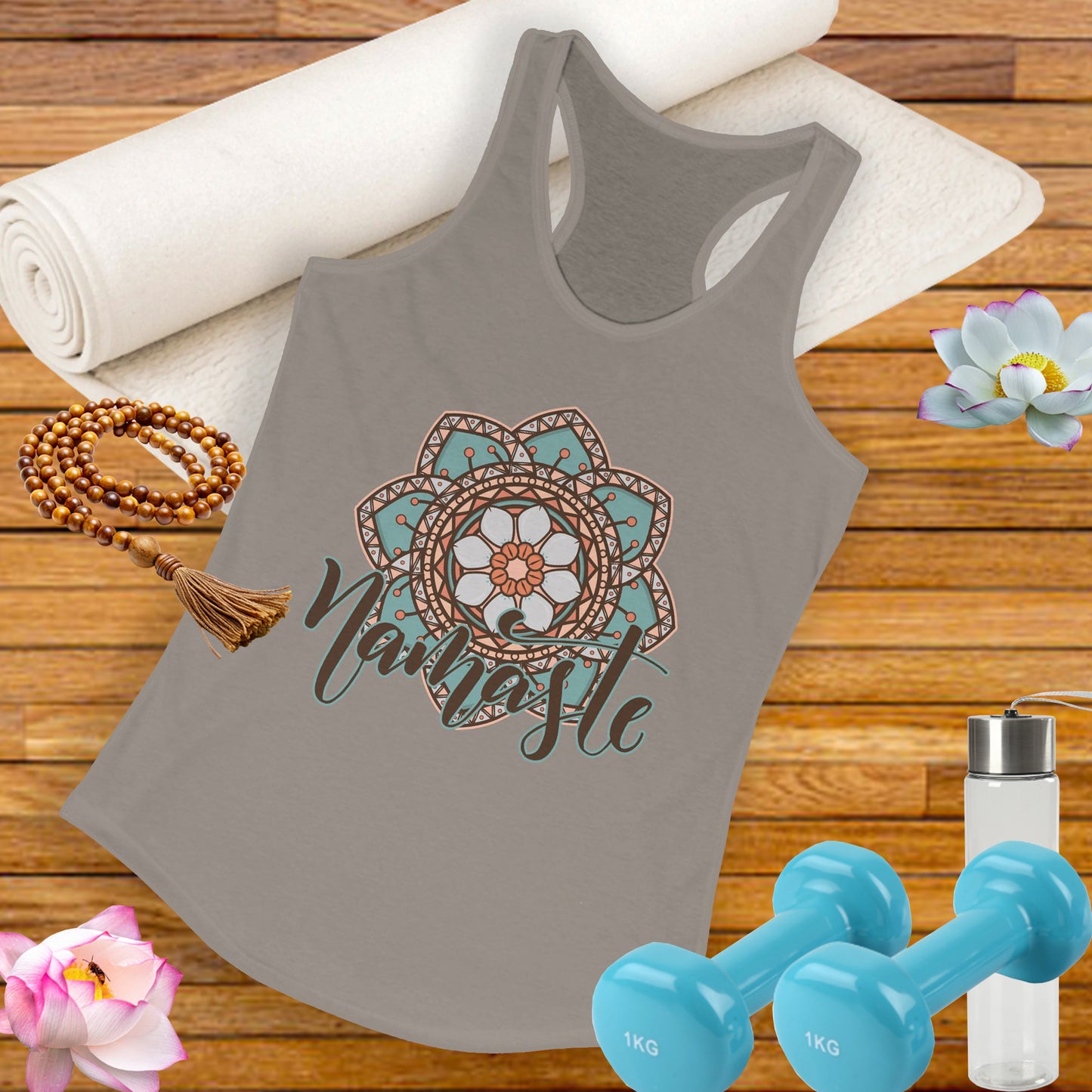 "Namaste Mandala" Racerback Tank - BOHO-Inspired Activewear for Mindful Living