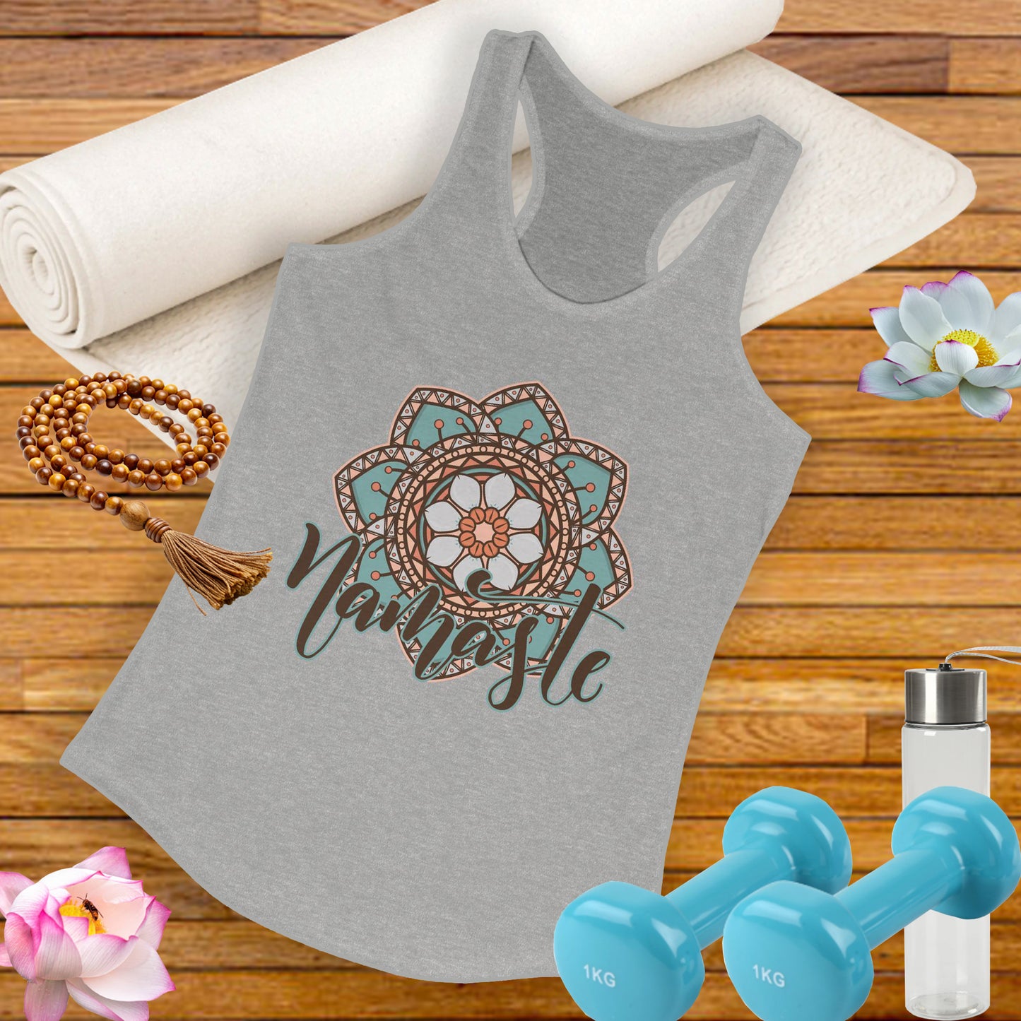 "Namaste Mandala" Racerback Tank - BOHO-Inspired Activewear for Mindful Living