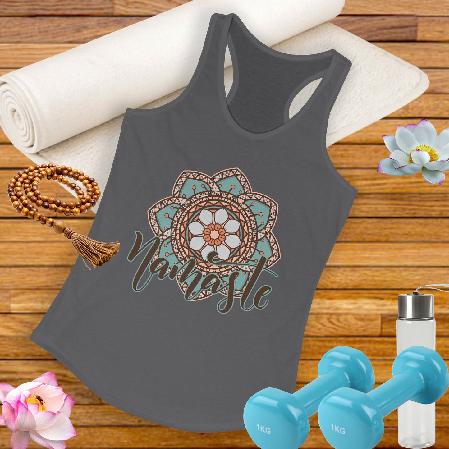"Namaste Mandala" Racerback Tank - BOHO-Inspired Activewear for Mindful Living