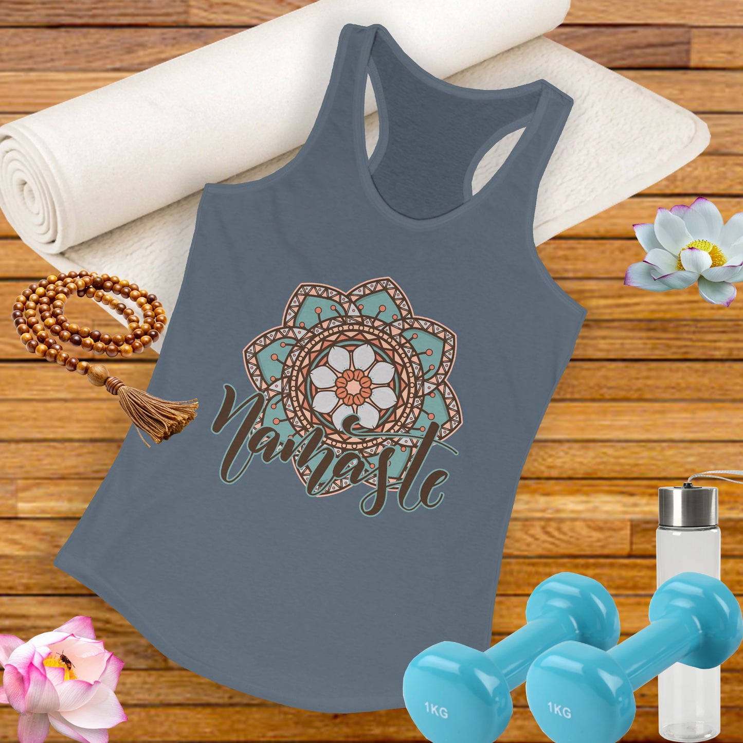 "Namaste Mandala" Racerback Tank - BOHO-Inspired Activewear for Mindful Living