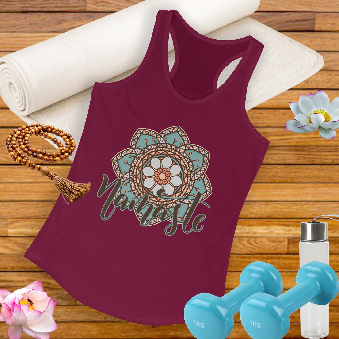 "Namaste Mandala" Racerback Tank - BOHO-Inspired Activewear for Mindful Living