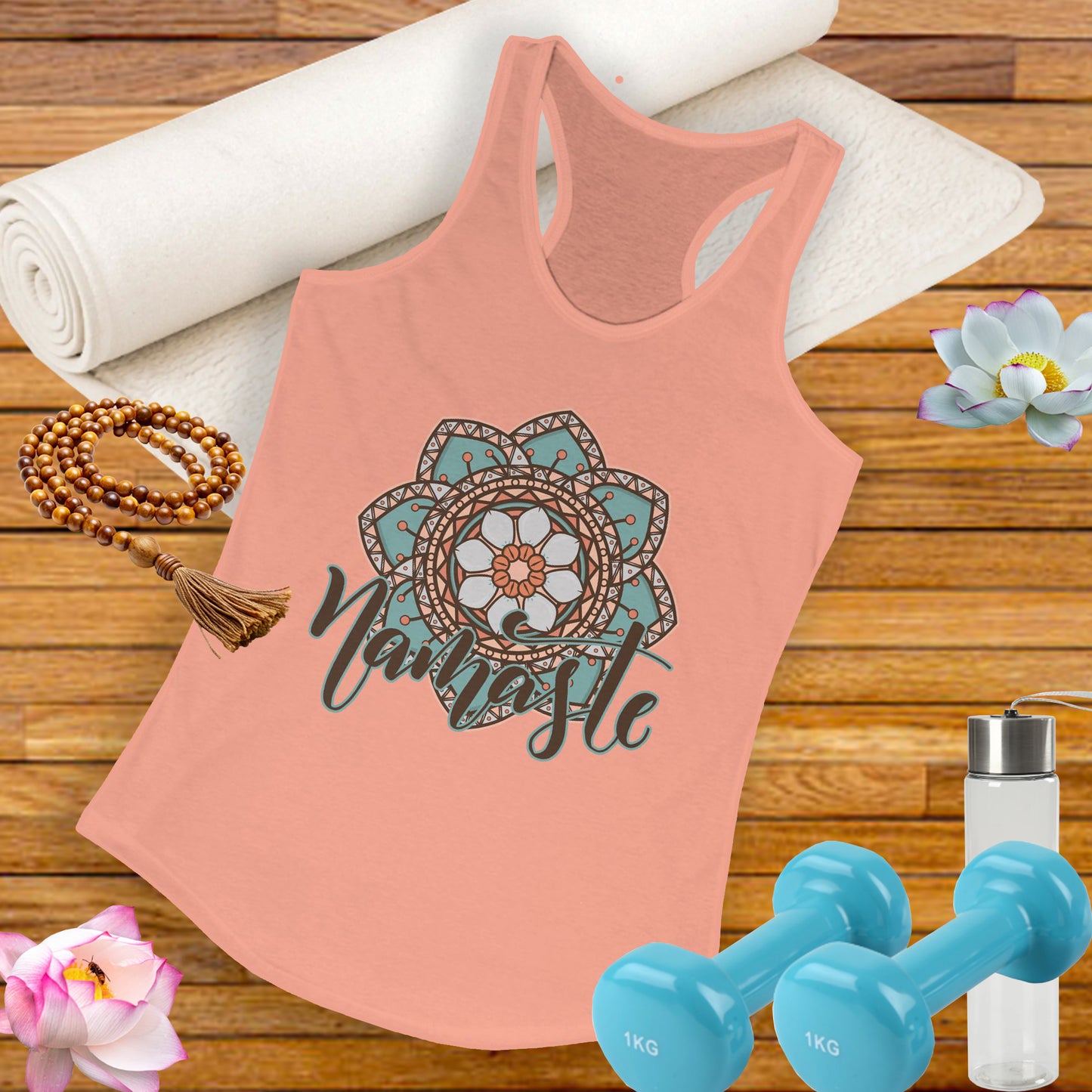 "Namaste Mandala" Racerback Tank - BOHO-Inspired Activewear for Mindful Living
