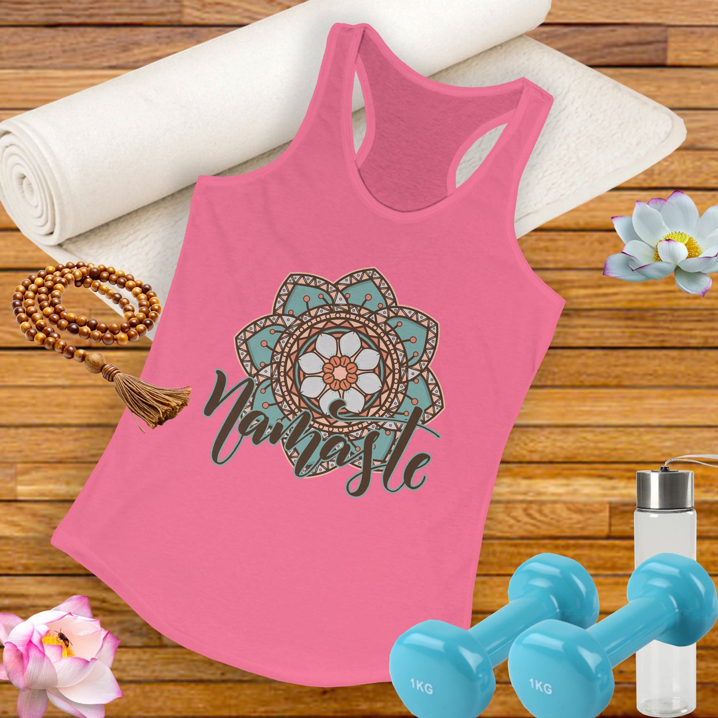 "Namaste Mandala" Racerback Tank - BOHO-Inspired Activewear for Mindful Living