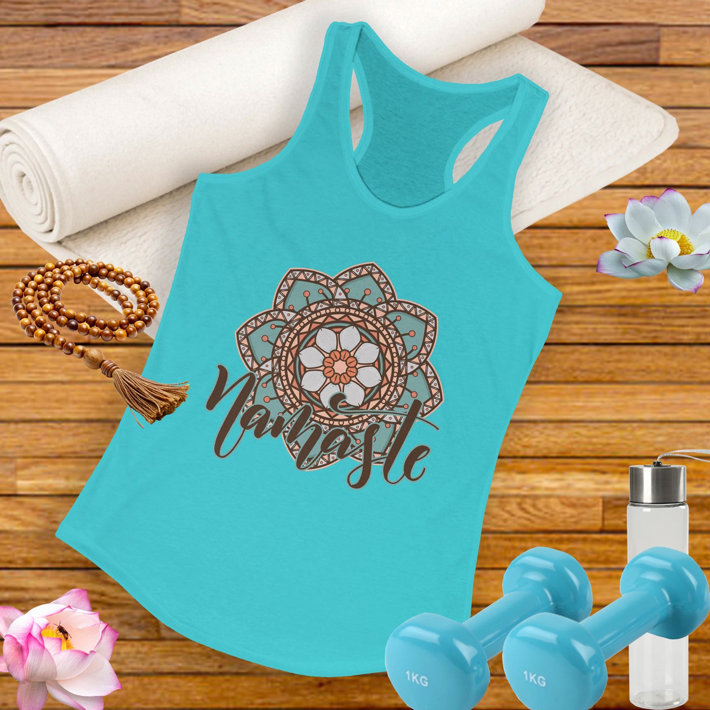 "Namaste Mandala" Racerback Tank - BOHO-Inspired Activewear for Mindful Living