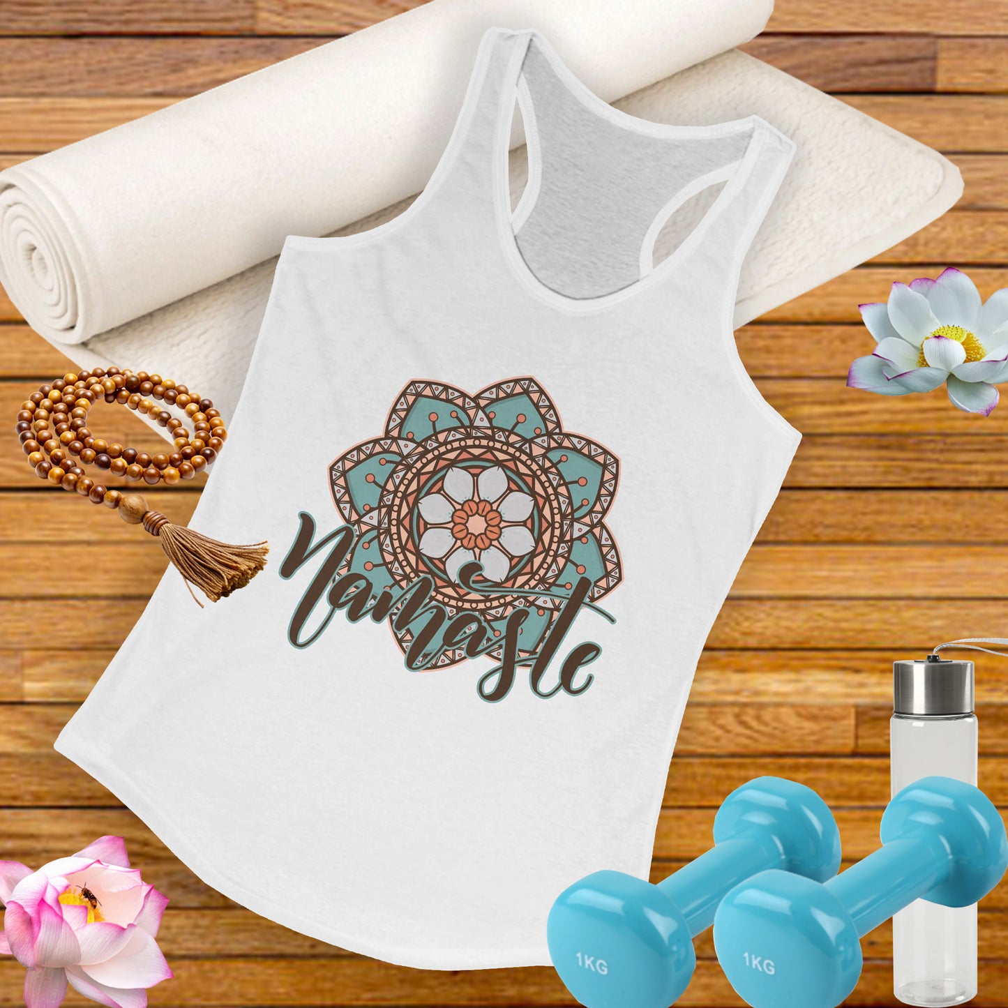 "Namaste Mandala" Racerback Tank - BOHO-Inspired Activewear for Mindful Living