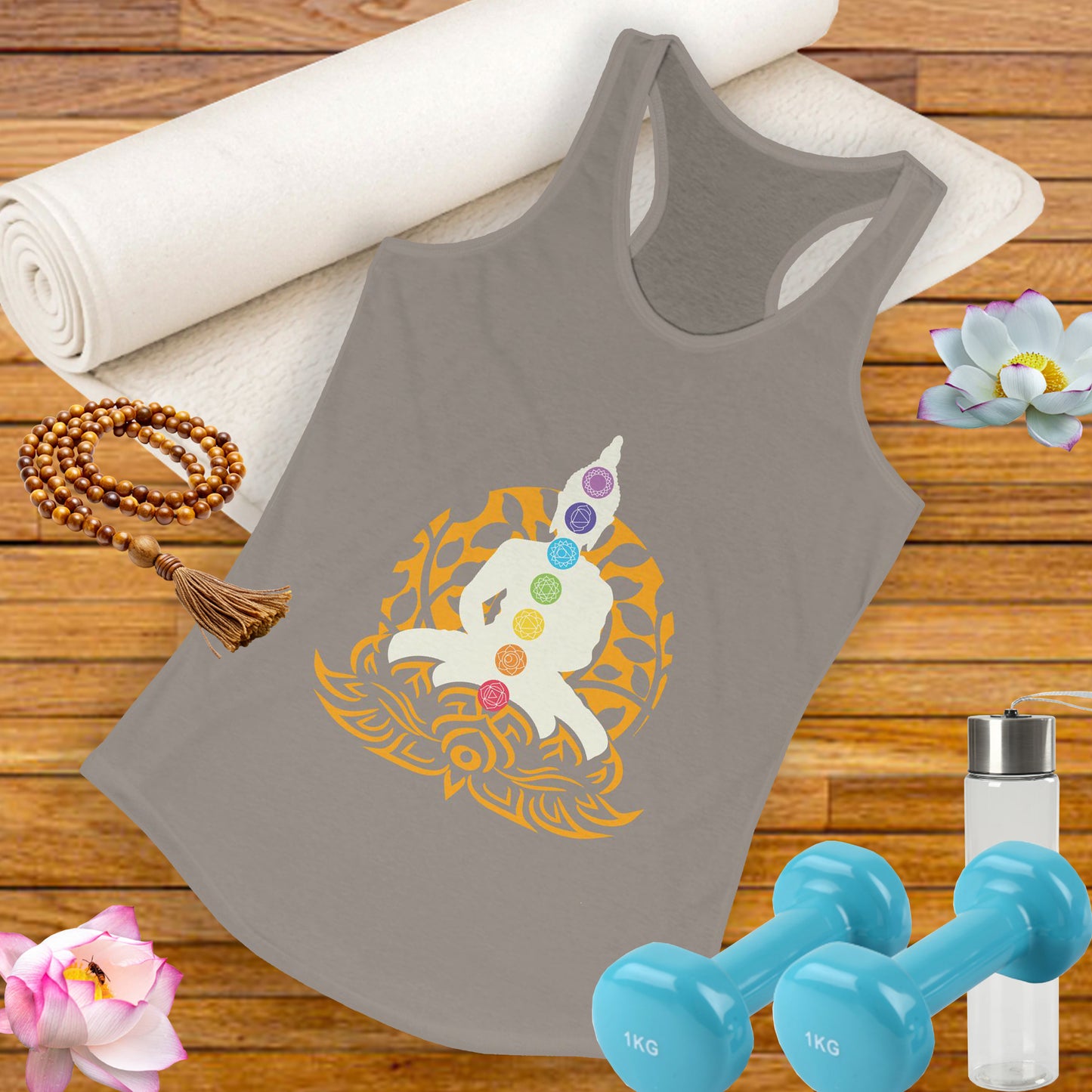 “Chakra Serenity” Racerback Tank – Center Your Energy in Style
