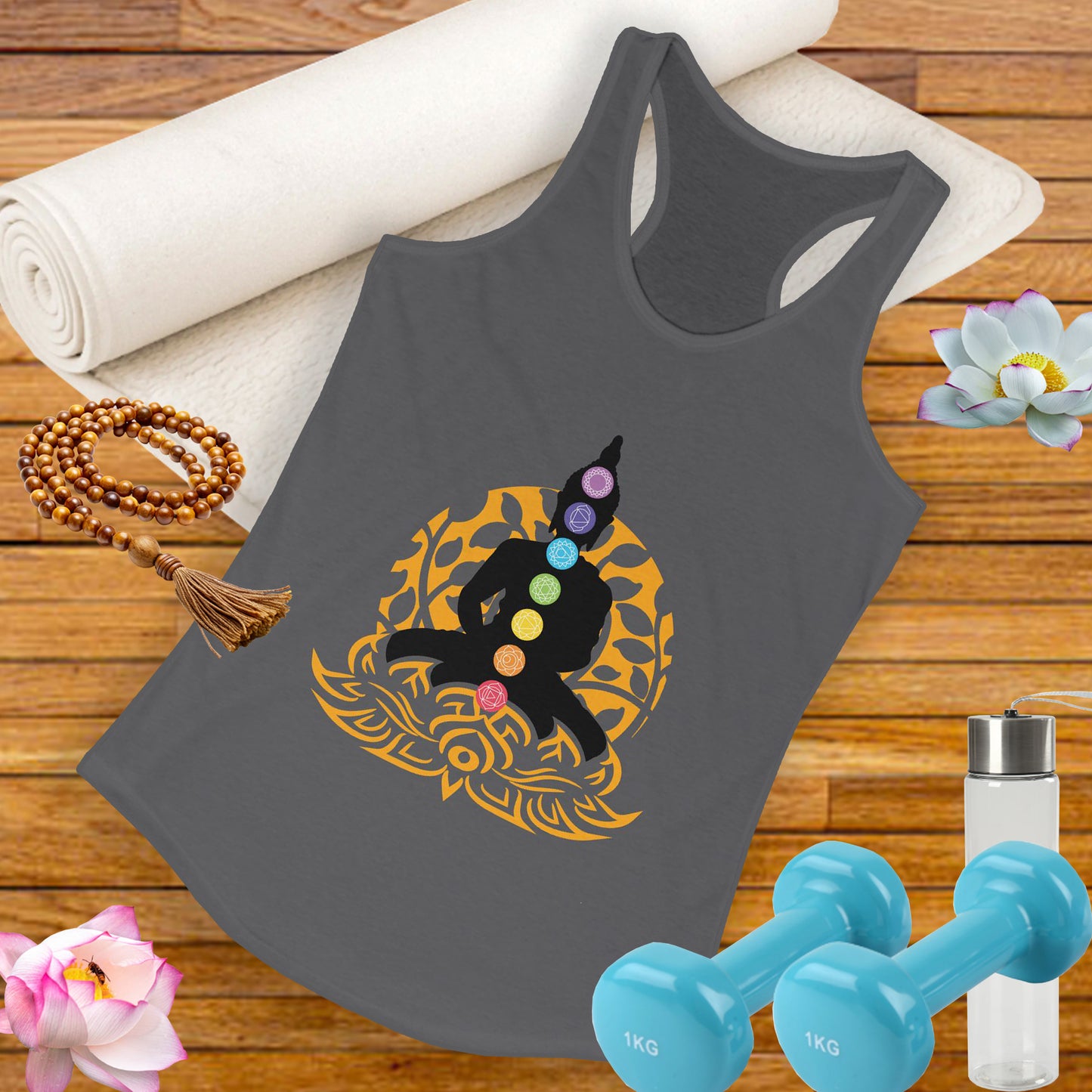 “Chakra Serenity” Racerback Tank – Center Your Energy in Style