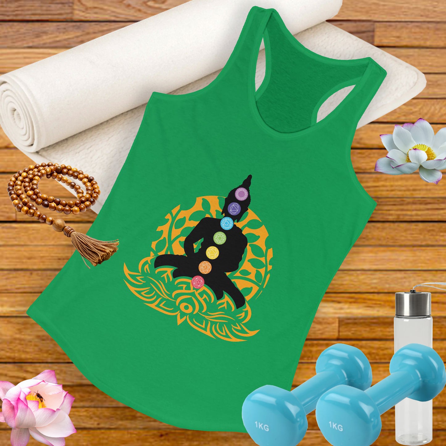 “Chakra Serenity” Racerback Tank – Center Your Energy in Style