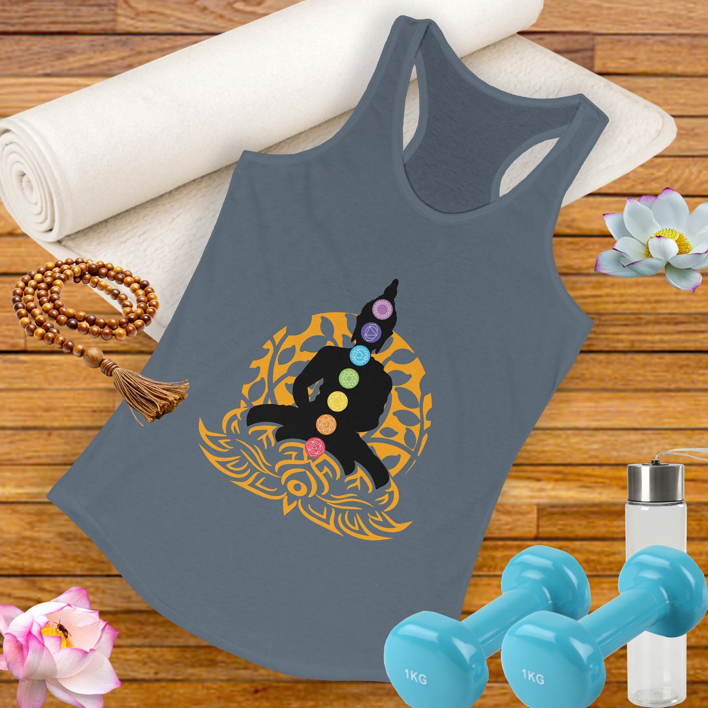 “Chakra Serenity” Racerback Tank – Center Your Energy in Style