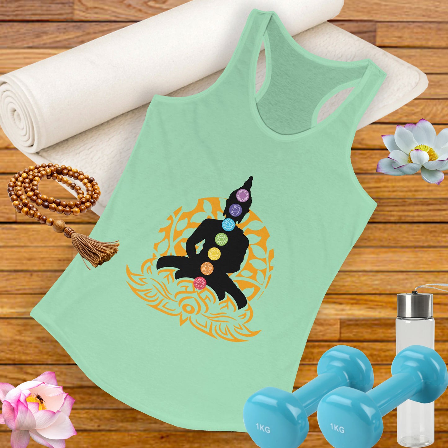 “Chakra Serenity” Racerback Tank – Center Your Energy in Style