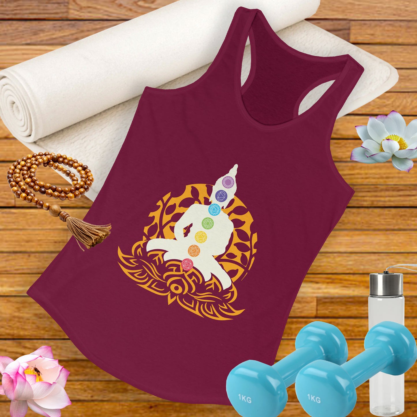 “Chakra Serenity” Racerback Tank – Center Your Energy in Style