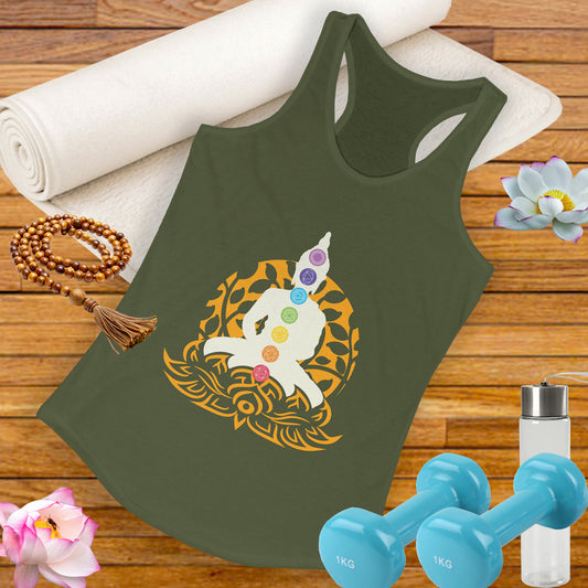 “Chakra Serenity” Racerback Tank – Center Your Energy in Style