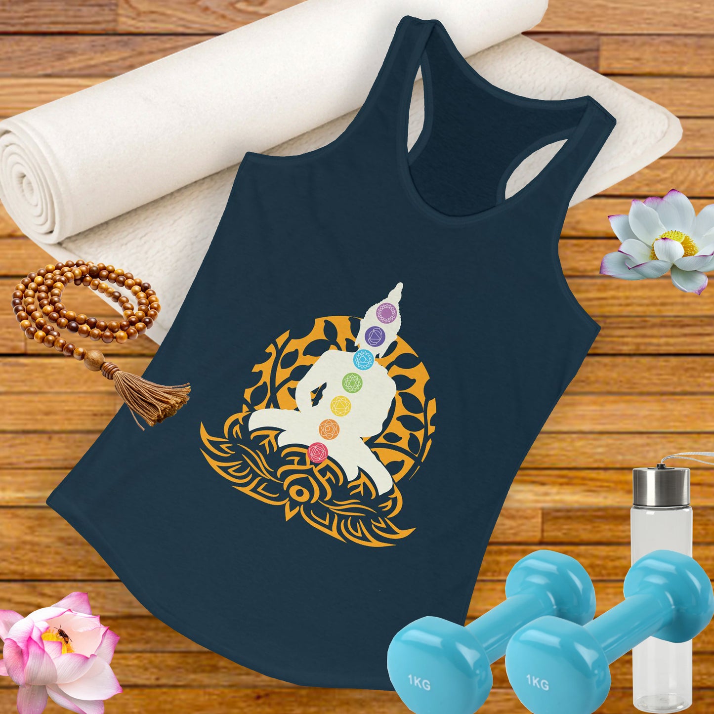 “Chakra Serenity” Racerback Tank – Center Your Energy in Style