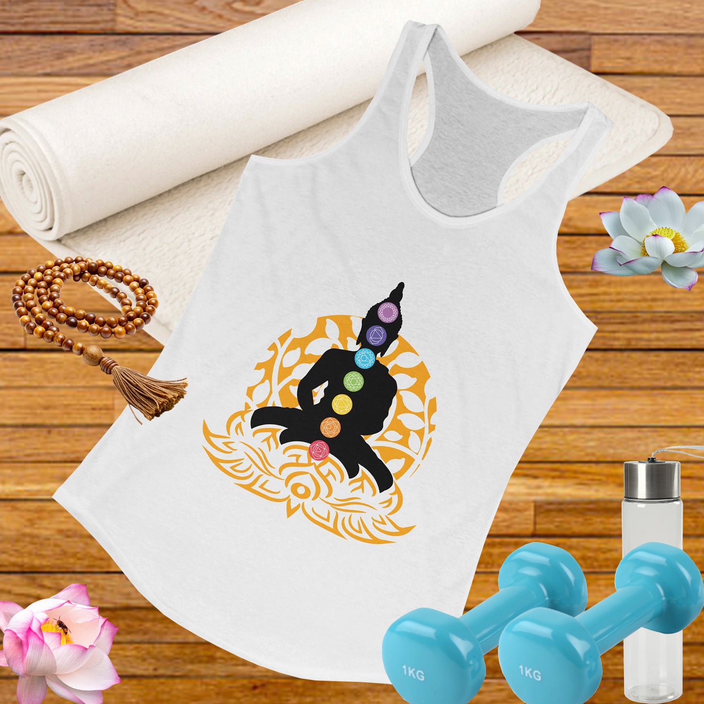 “Chakra Serenity” Racerback Tank – Center Your Energy in Style