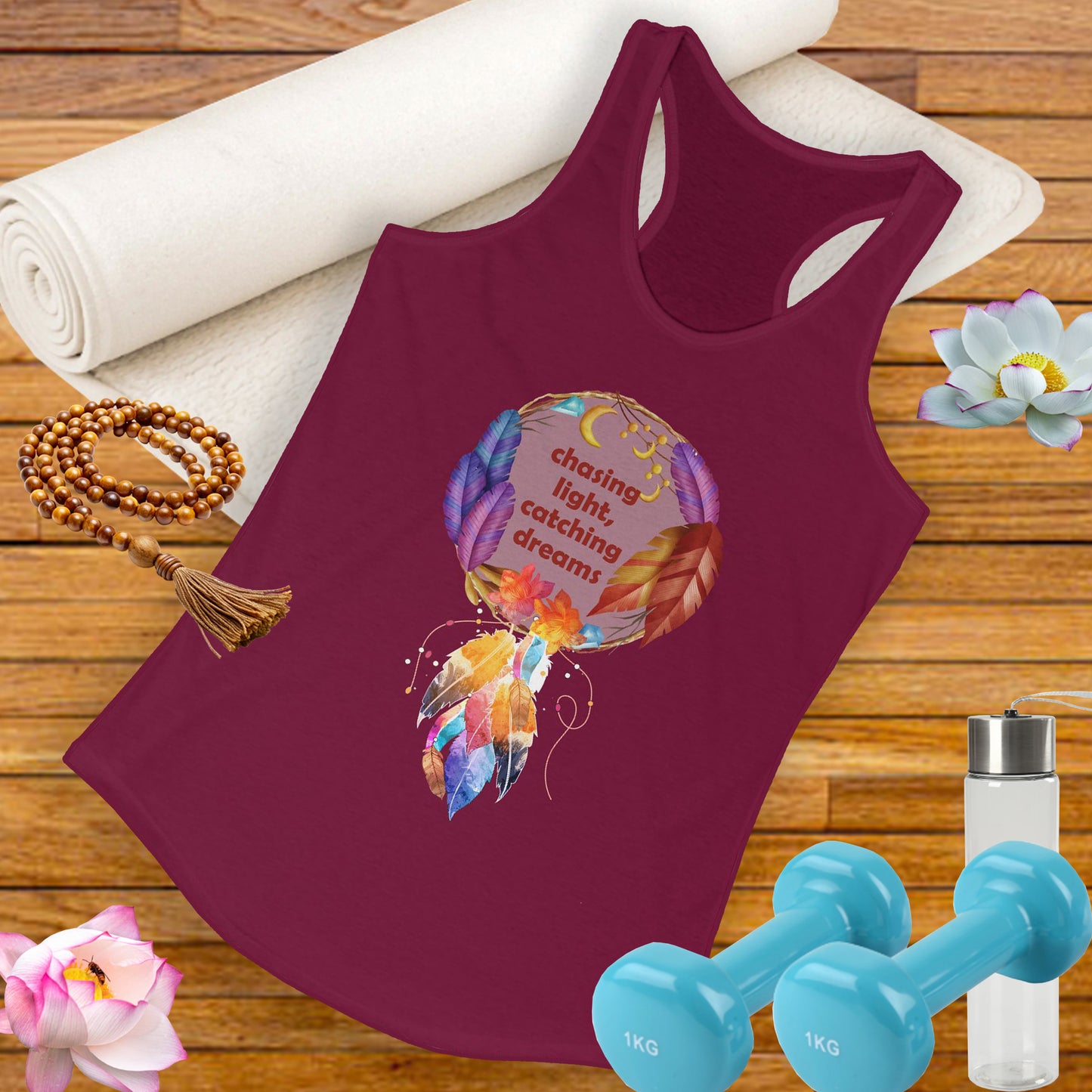 "Chasing Light & Catching Dreams" Racerback Tank - A Wearable Affirmation for Dreamers