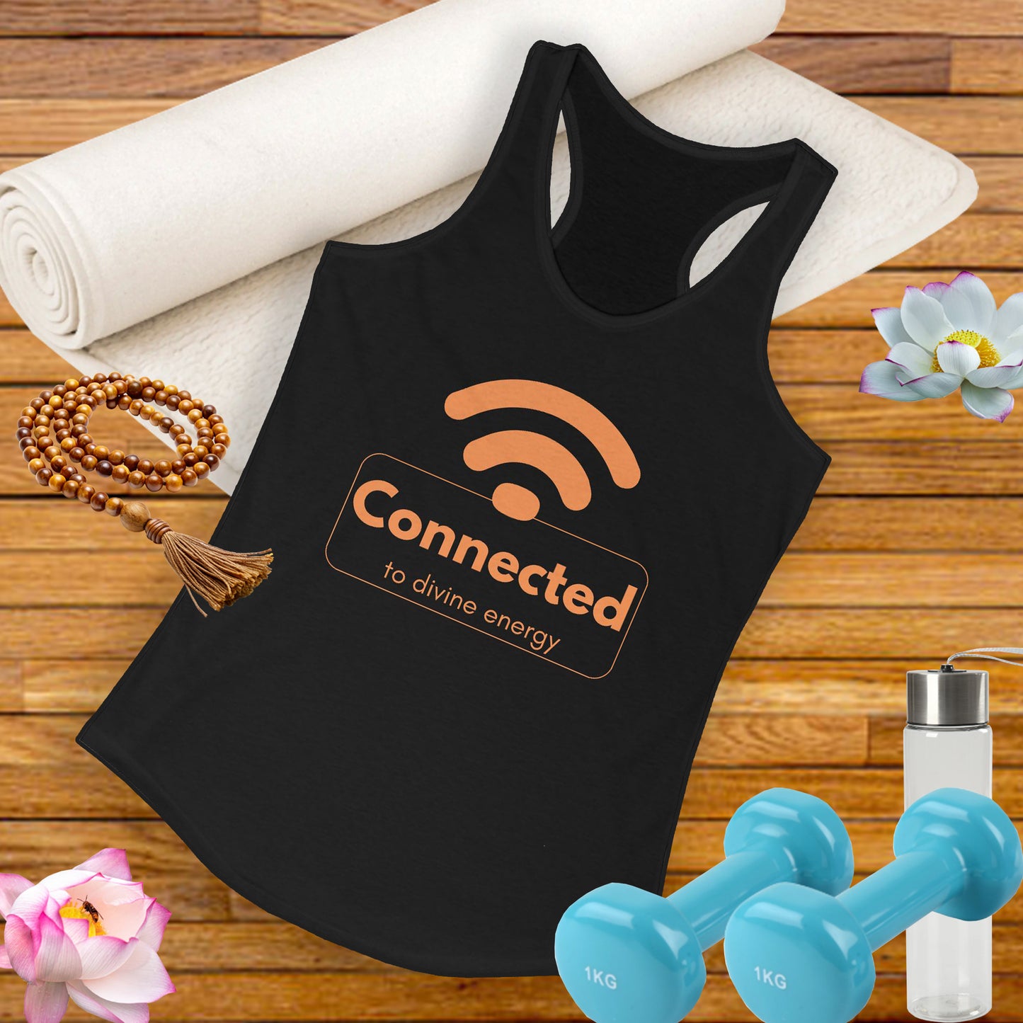 "Connected to Divine Energy" Racerback Tank - Embrace Your Higher Vibe