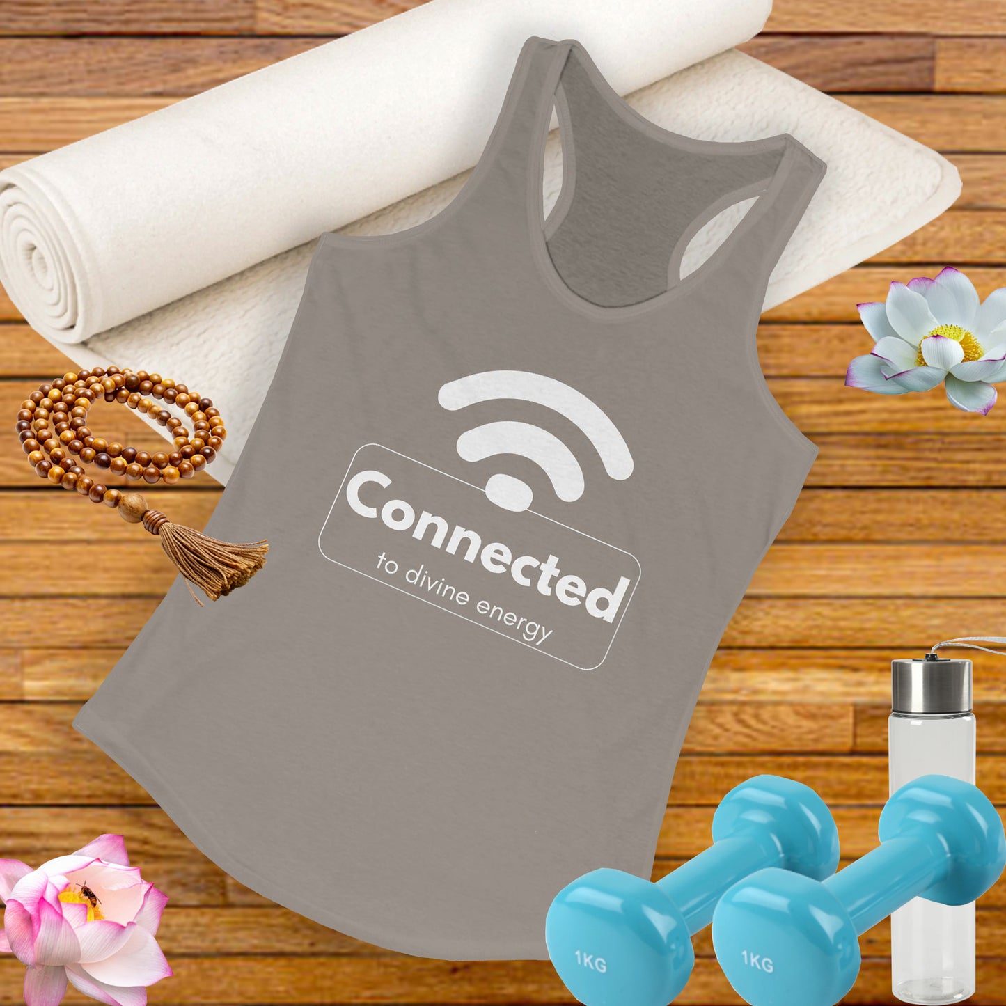 "Connected to Divine Energy" Racerback Tank - Embrace Your Higher Vibe