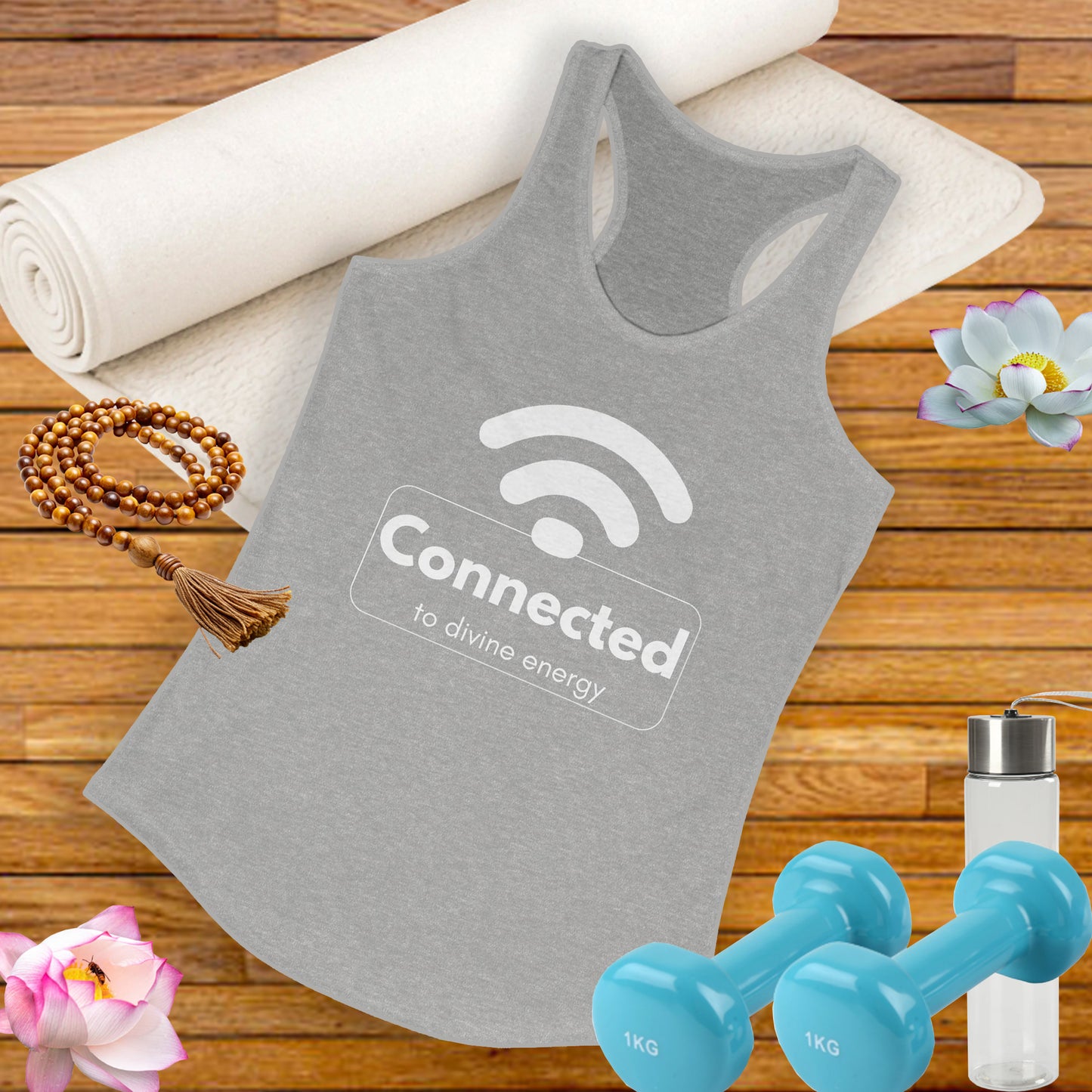 "Connected to Divine Energy" Racerback Tank - Embrace Your Higher Vibe