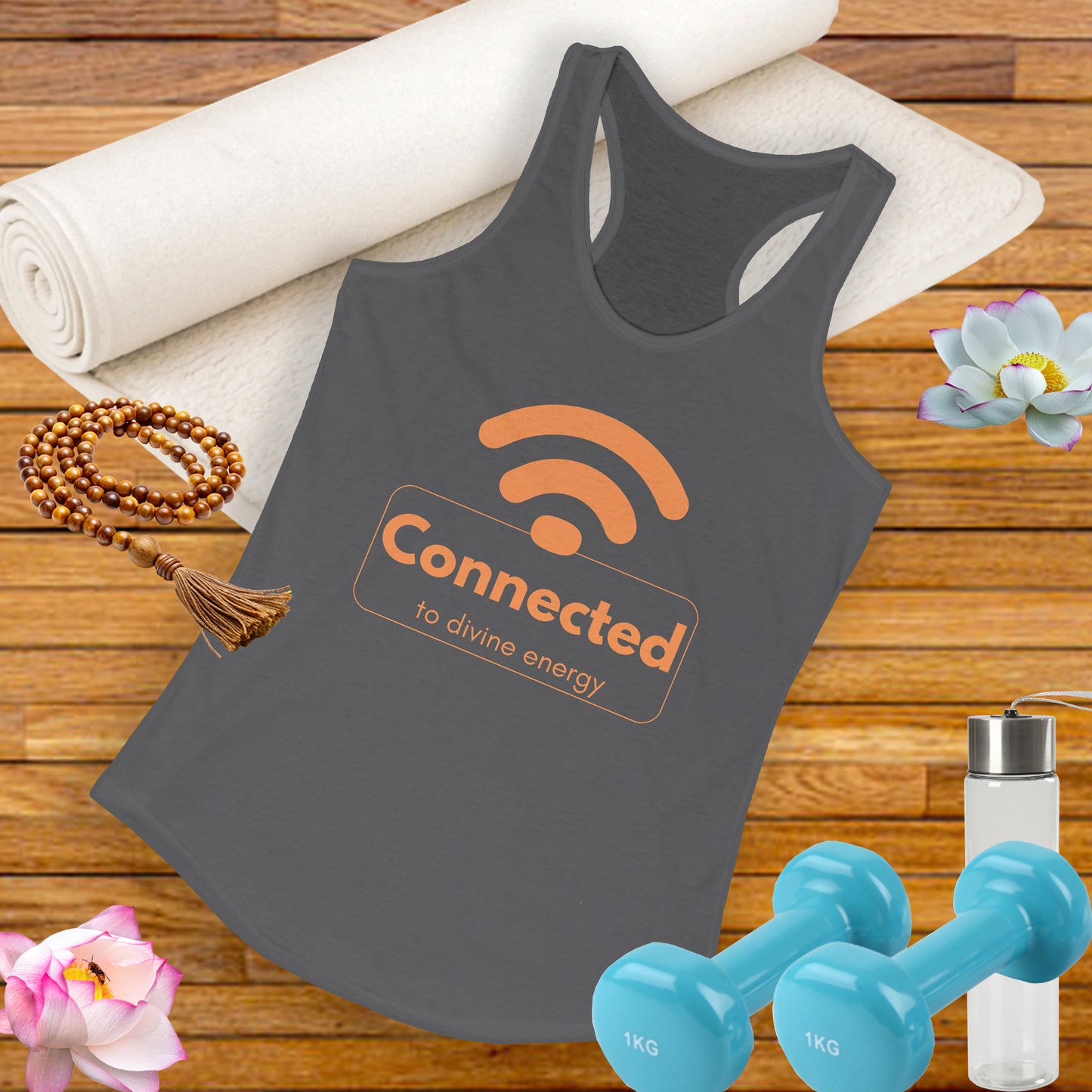 "Connected to Divine Energy" Racerback Tank - Embrace Your Higher Vibe