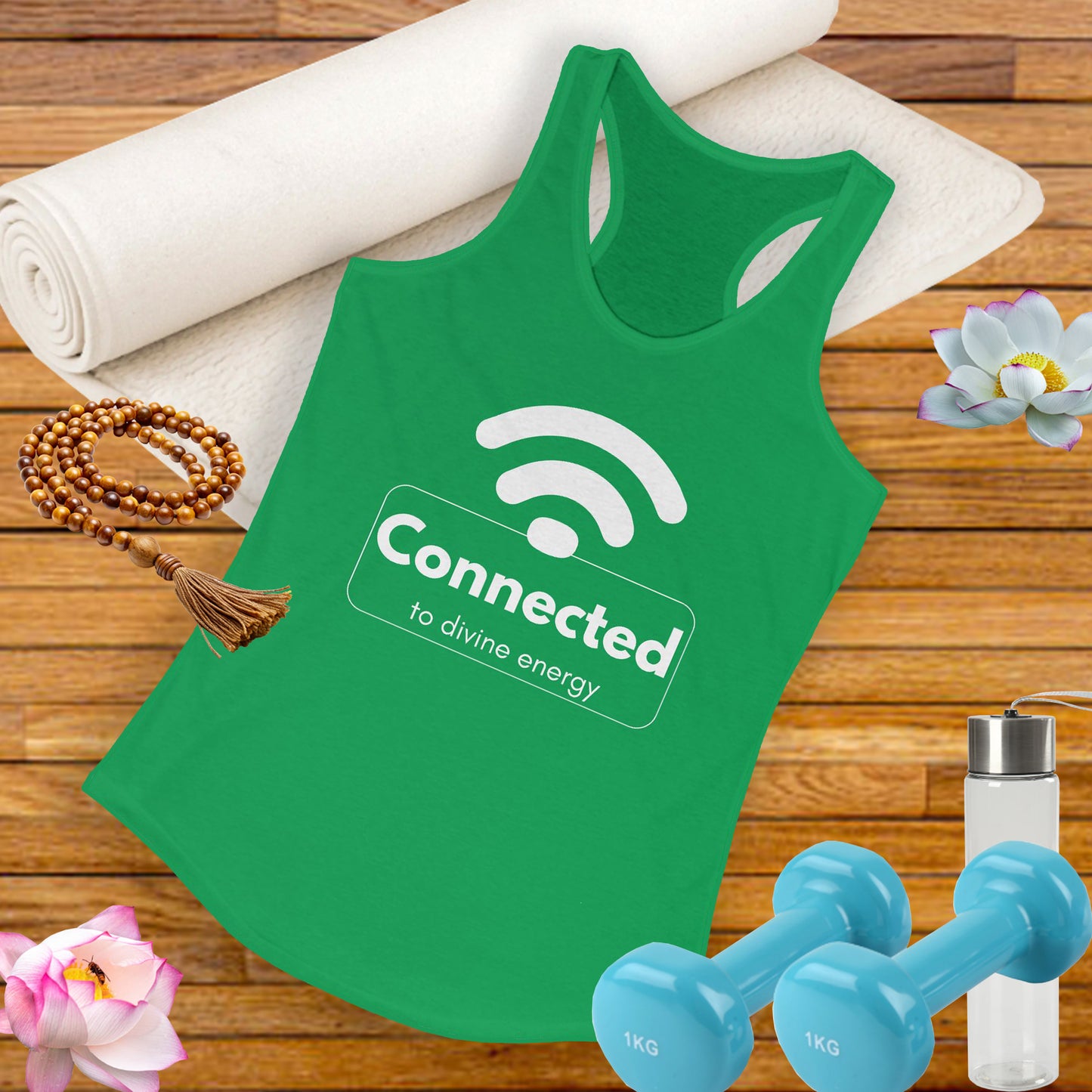 "Connected to Divine Energy" Racerback Tank - Embrace Your Higher Vibe