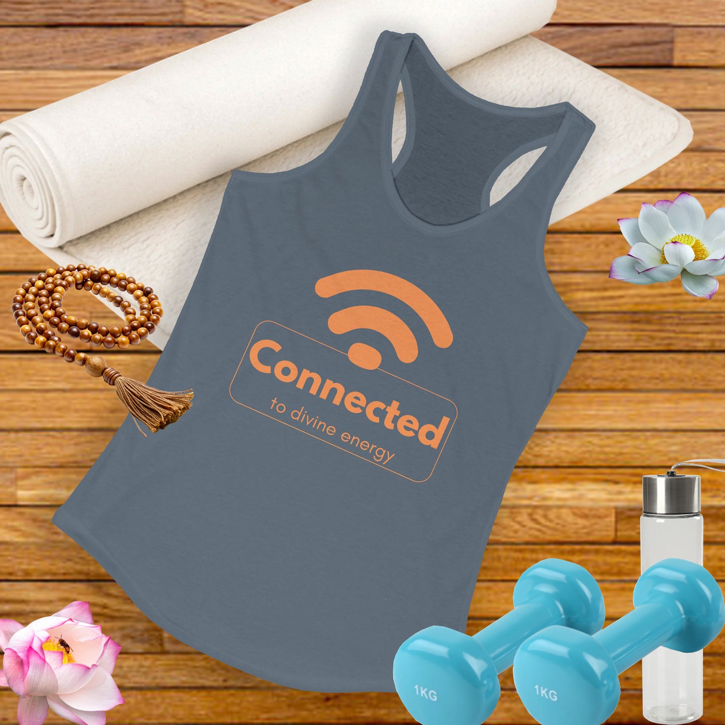 "Connected to Divine Energy" Racerback Tank - Embrace Your Higher Vibe