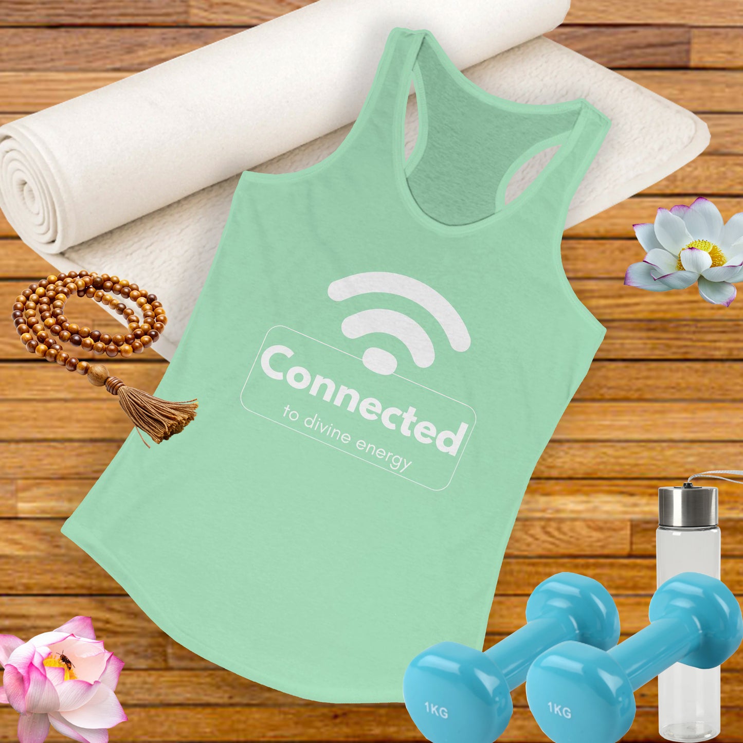 "Connected to Divine Energy" Racerback Tank - Embrace Your Higher Vibe