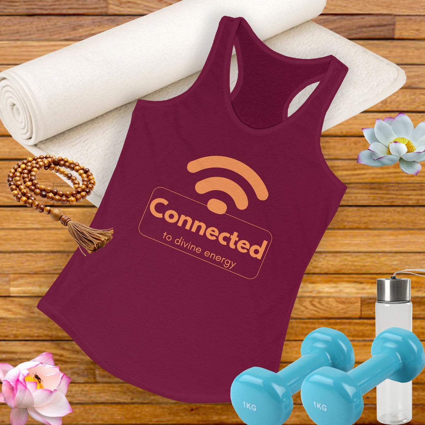 "Connected to Divine Energy" Racerback Tank - Embrace Your Higher Vibe