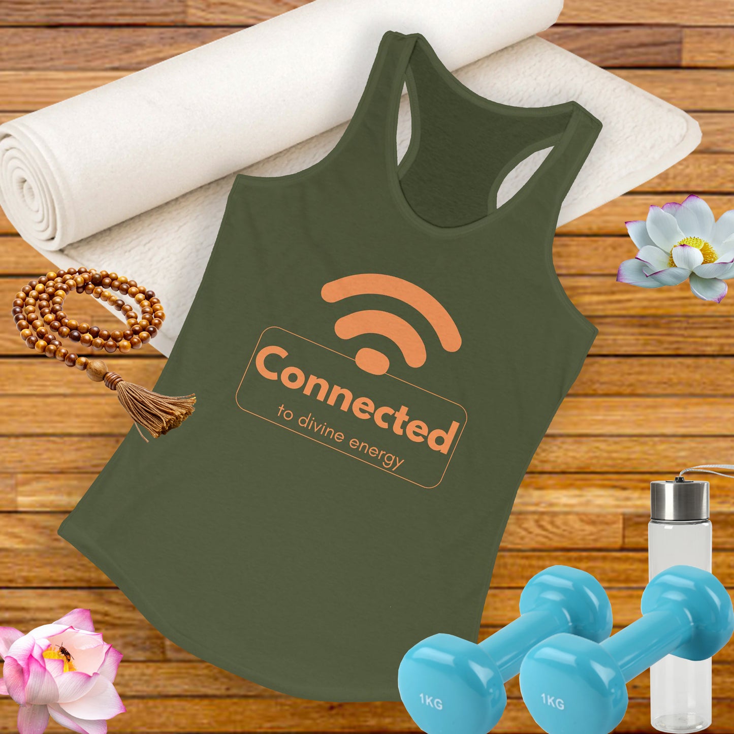 "Connected to Divine Energy" Racerback Tank - Embrace Your Higher Vibe