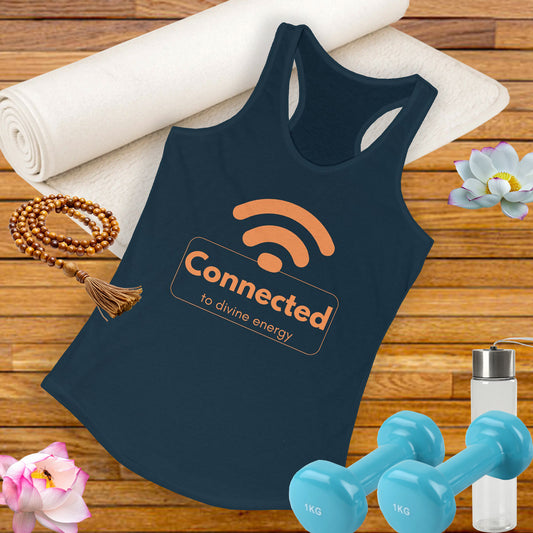 "Connected to Divine Energy" Racerback Tank - Embrace Your Higher Vibe