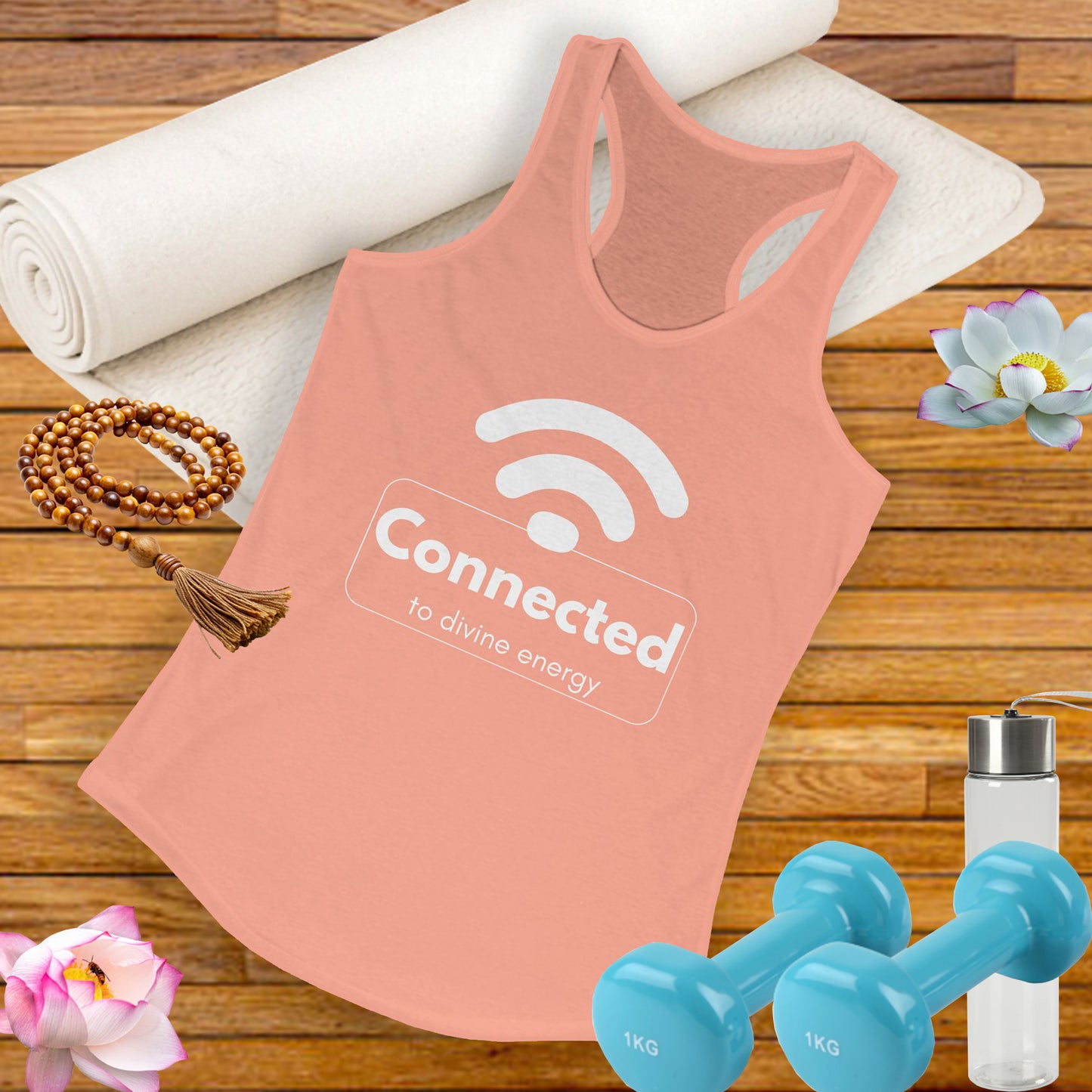 "Connected to Divine Energy" Racerback Tank - Embrace Your Higher Vibe