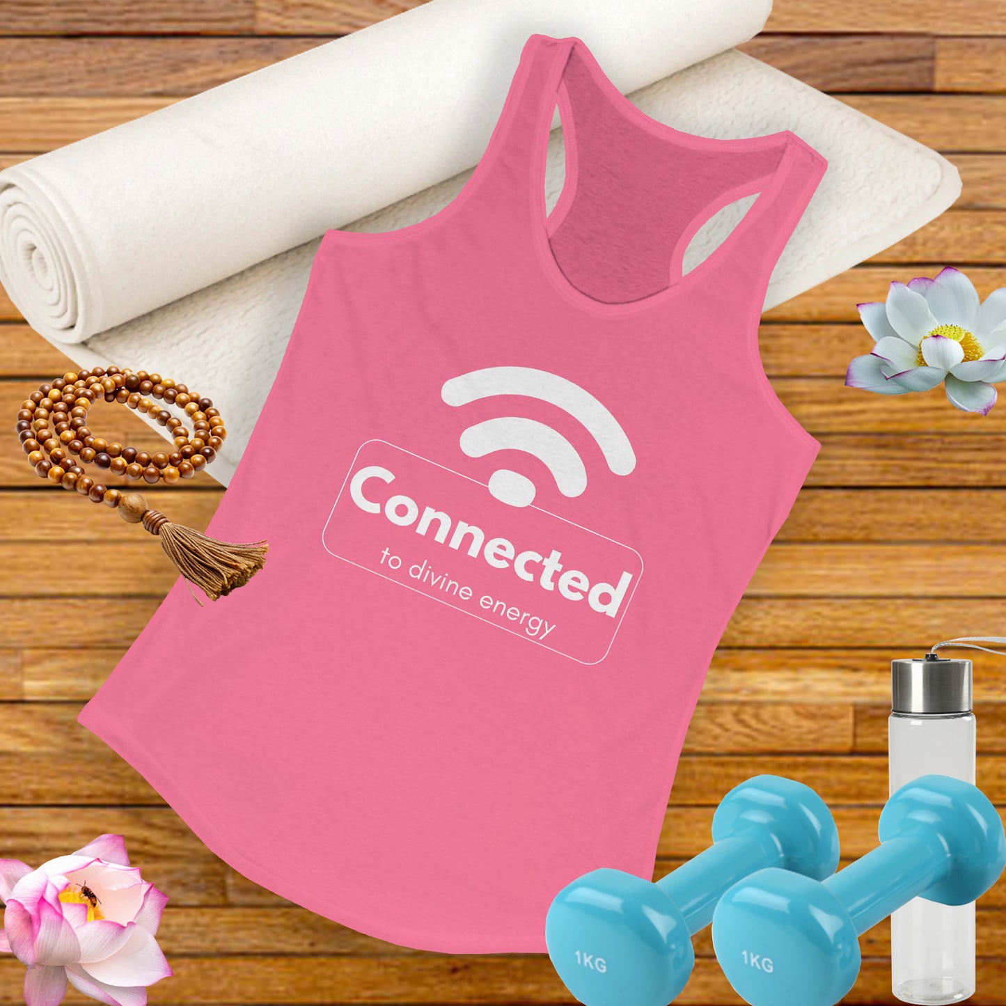 "Connected to Divine Energy" Racerback Tank - Embrace Your Higher Vibe