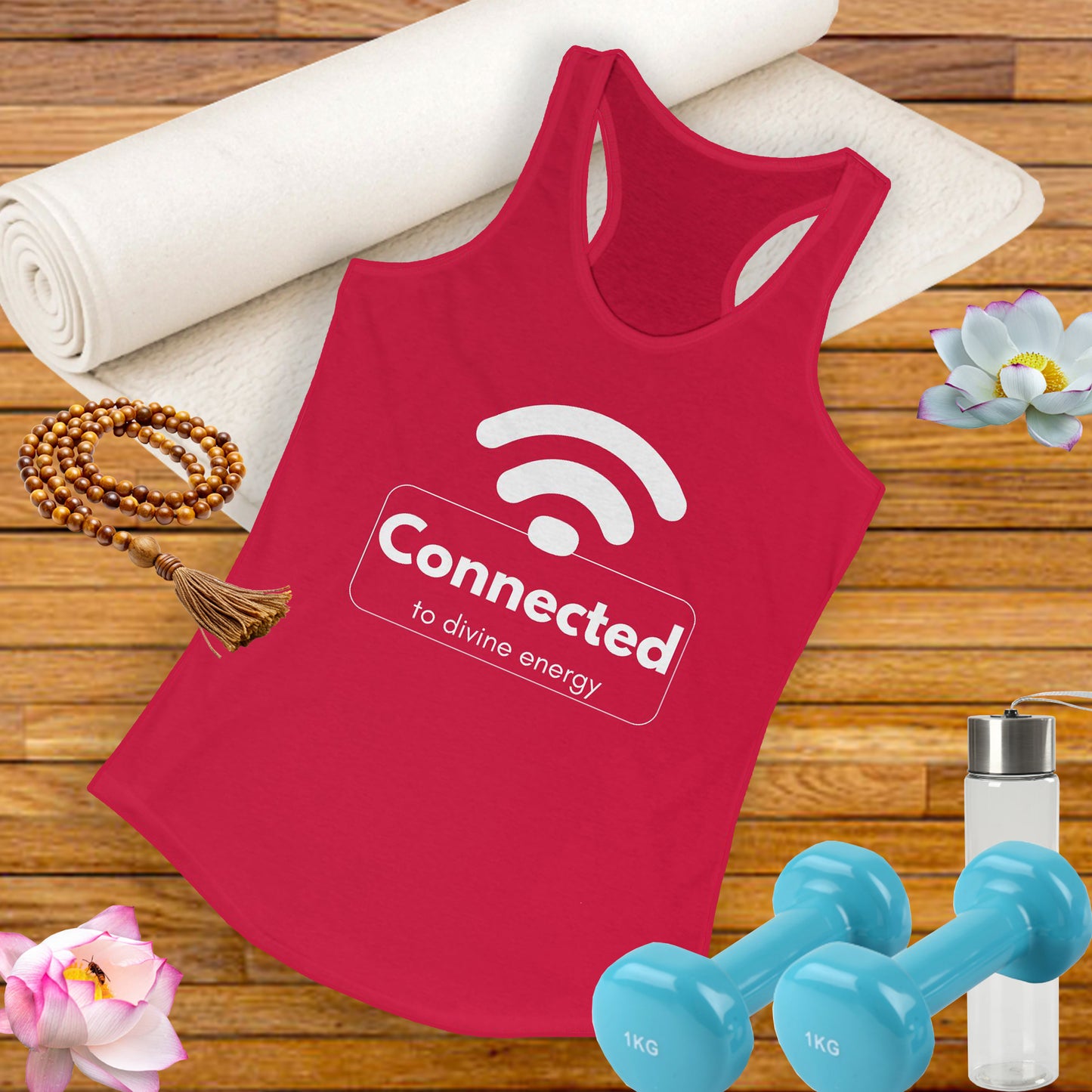 "Connected to Divine Energy" Racerback Tank - Embrace Your Higher Vibe