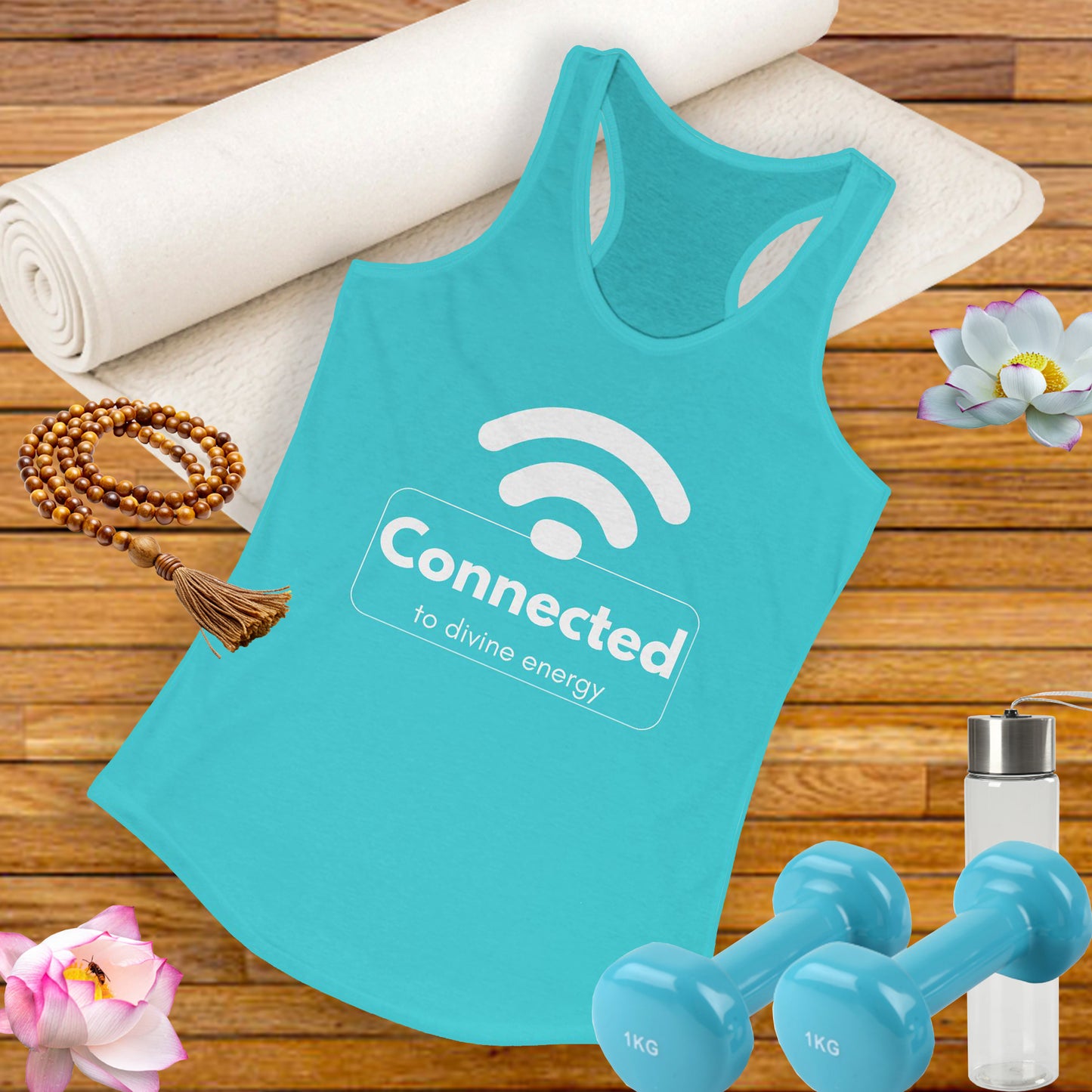 "Connected to Divine Energy" Racerback Tank - Embrace Your Higher Vibe