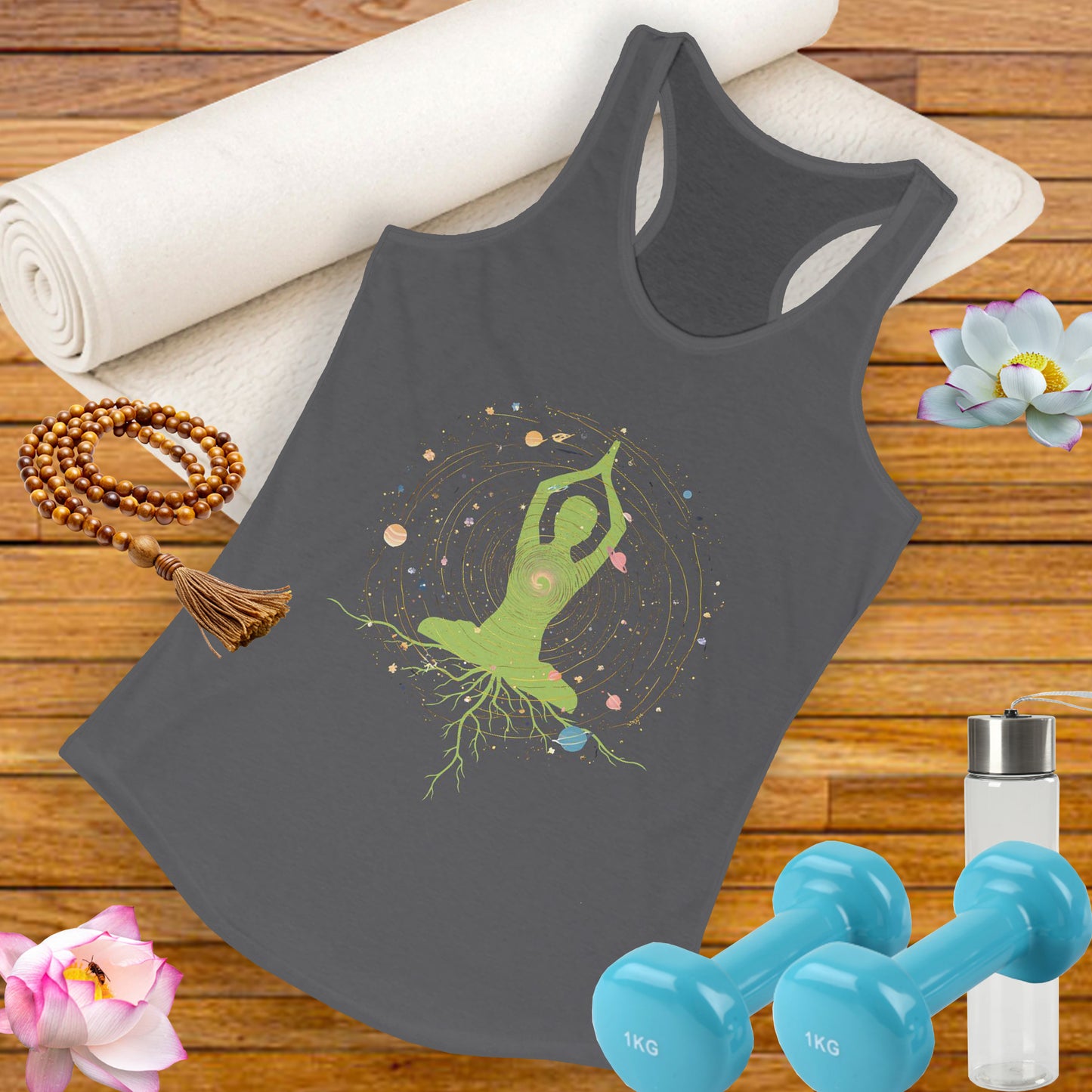 “Rooted in the Cosmos” Racerback Tank - Flow from the Heart, Grounded in Soul