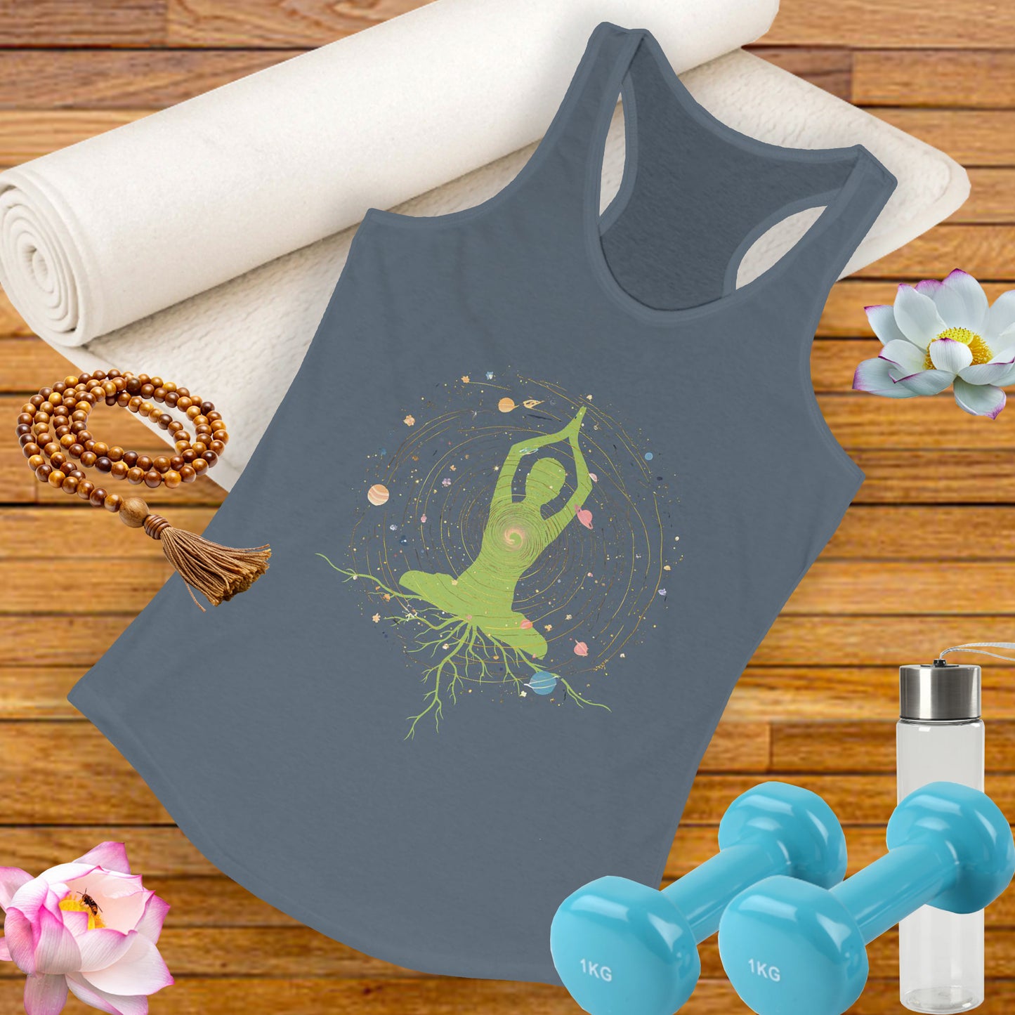 “Rooted in the Cosmos” Racerback Tank - Flow from the Heart, Grounded in Soul