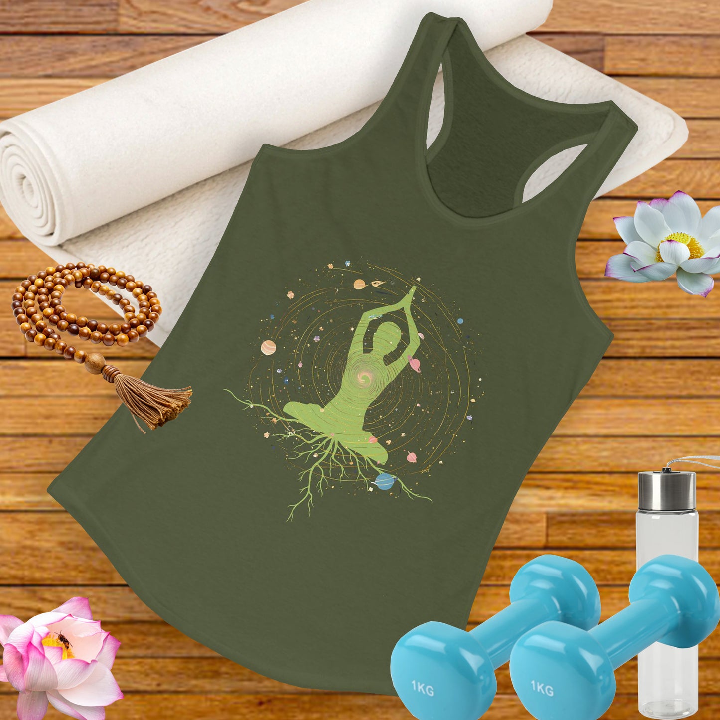 “Rooted in the Cosmos” Racerback Tank - Flow from the Heart, Grounded in Soul