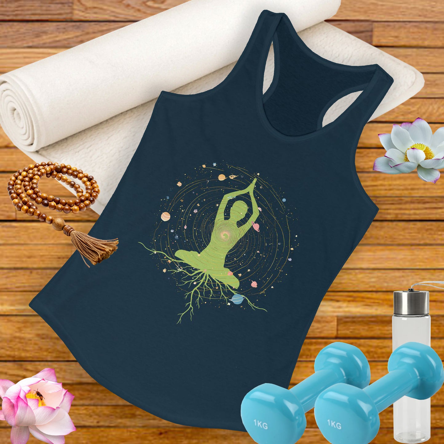 “Rooted in the Cosmos” Racerback Tank - Flow from the Heart, Grounded in Soul