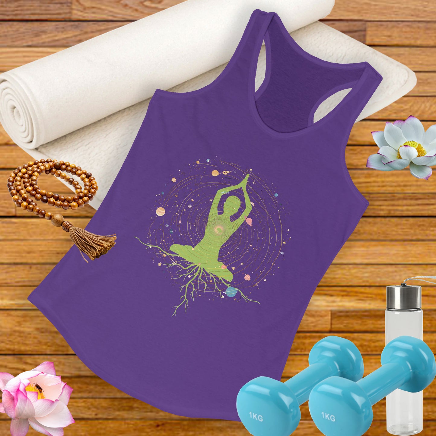 “Rooted in the Cosmos” Racerback Tank - Flow from the Heart, Grounded in Soul