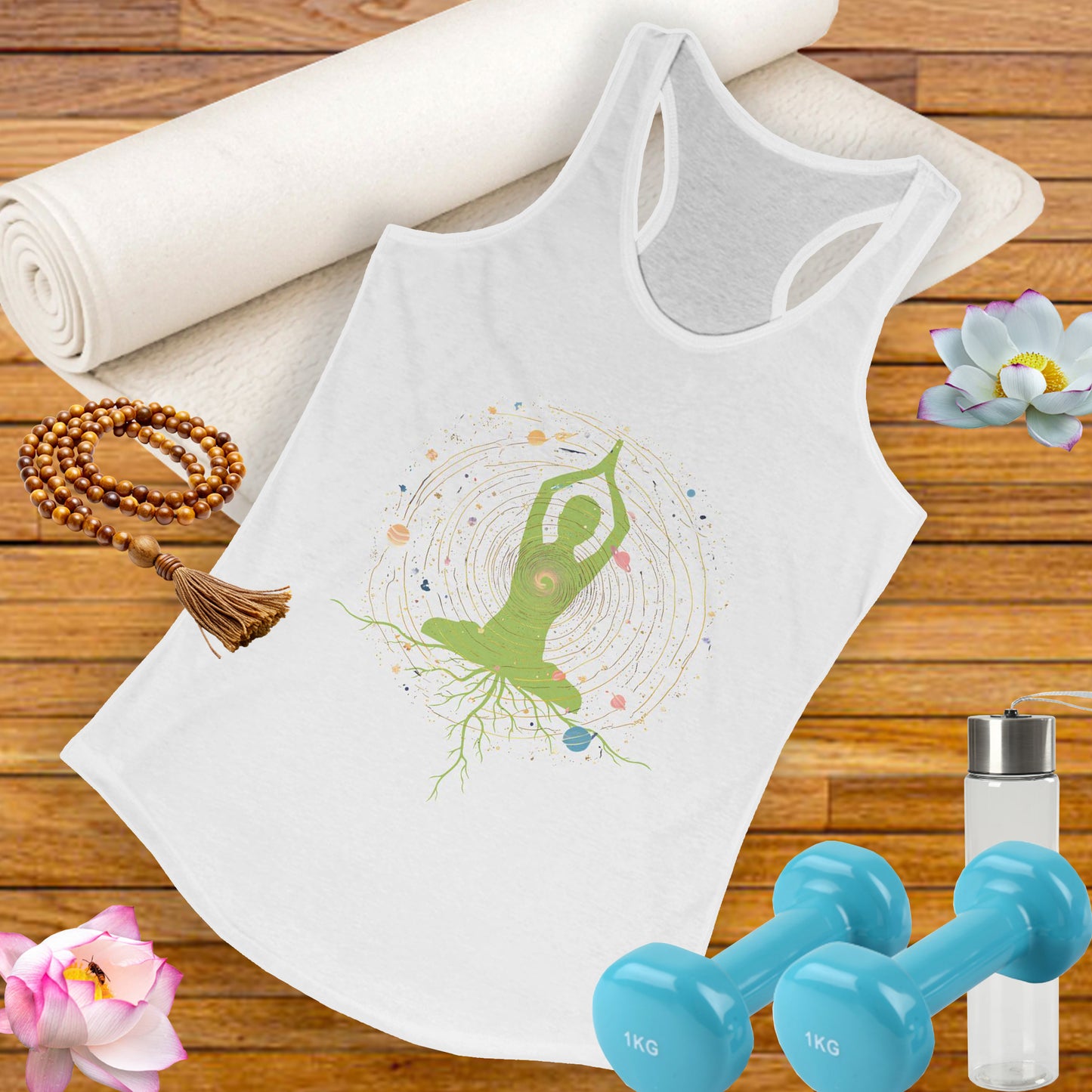 “Rooted in the Cosmos” Racerback Tank - Flow from the Heart, Grounded in Soul