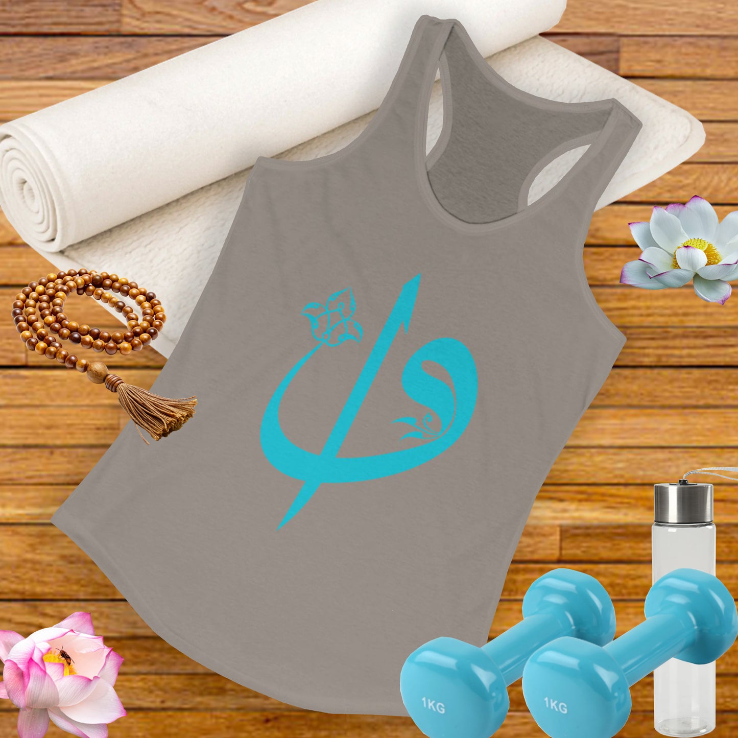 Elif & Vav - "Oneness & Surrender" - Spiritual Women's Racerback Tank Top