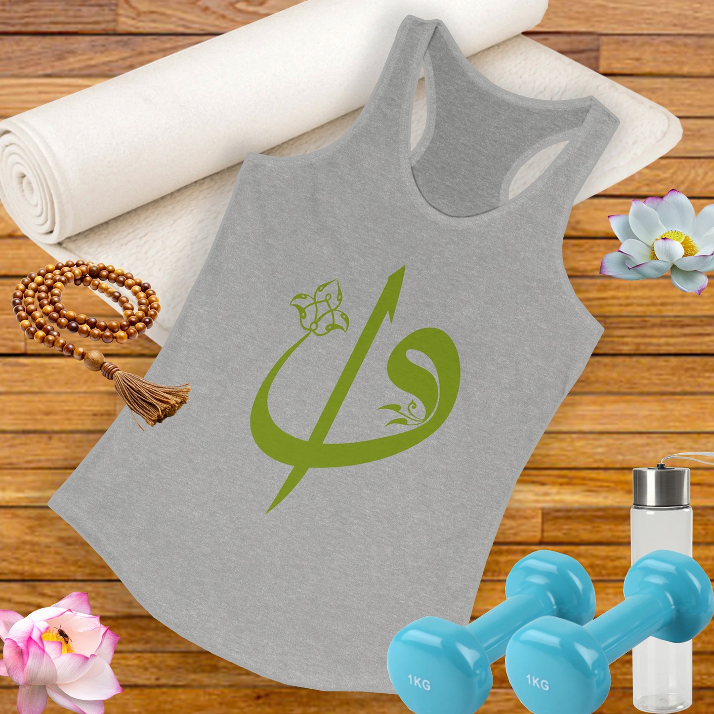 Elif & Vav - "Oneness & Surrender" - Spiritual Women's Racerback Tank Top