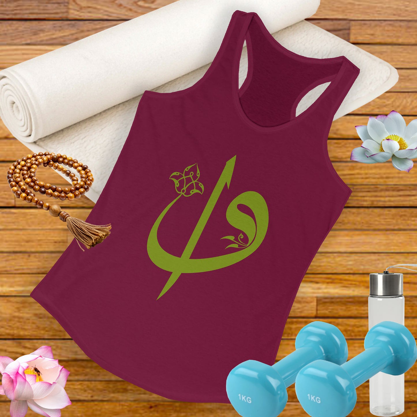 Elif & Vav - "Oneness & Surrender" - Spiritual Women's Racerback Tank Top